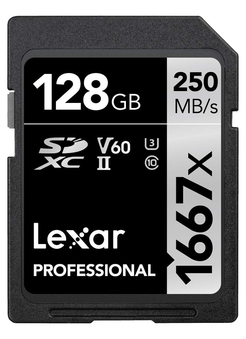 Lexar Professional 1667x 128GB SDXC UHS-II Card, Up To 250MB/s Read, for Professional Photographer, Videographer, Enthusiast (LSD128CB1667)