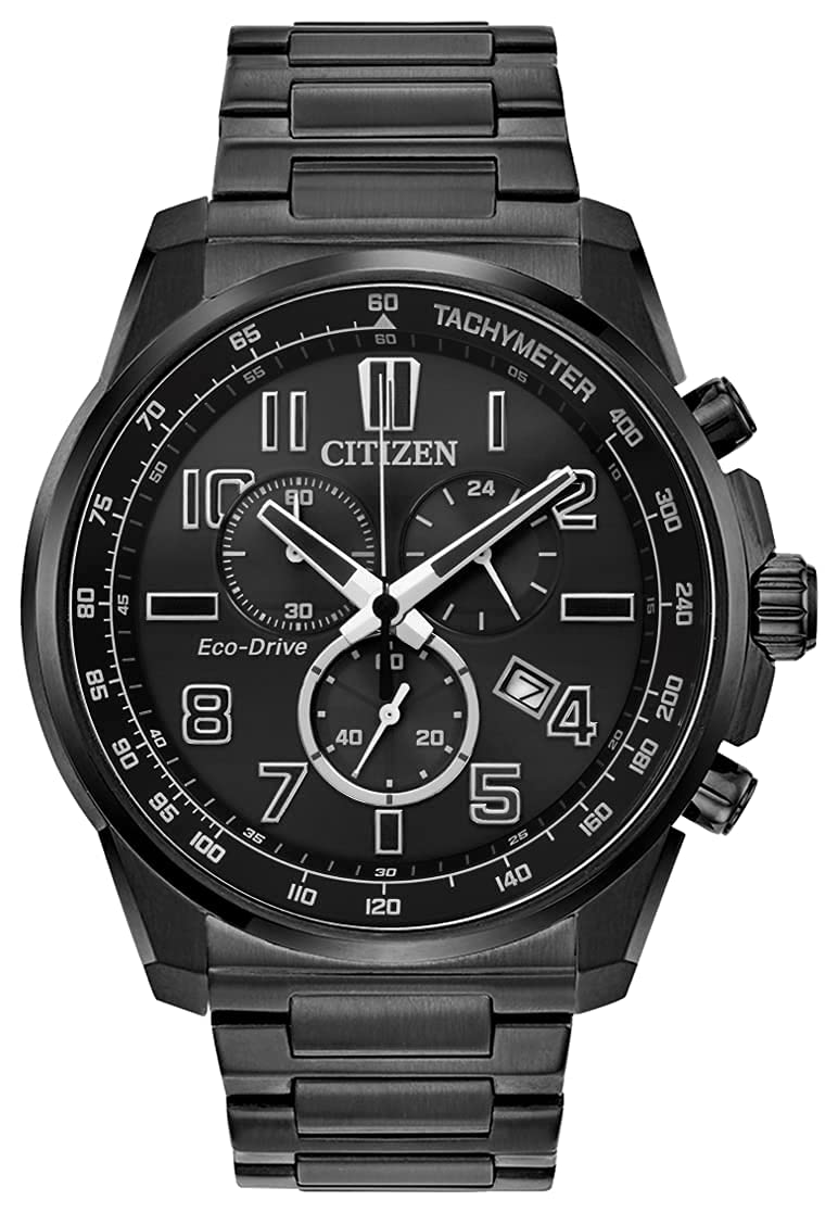 Citizen Eco-Drive Men's Chronograph Black Stainless Steel Watch