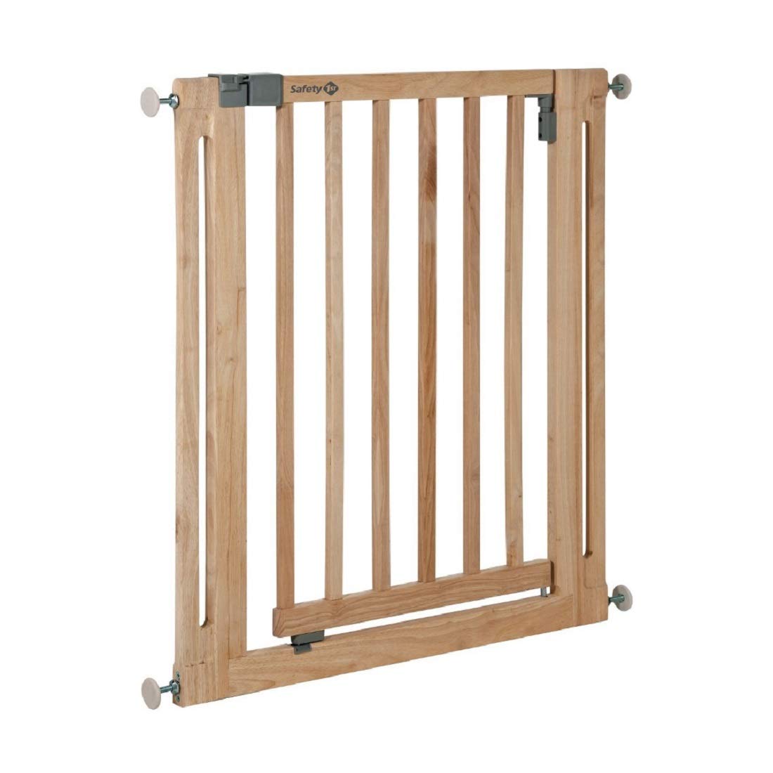 Safety 1st Easy Close, Extendable Safety Gate, Pressure Fit Stair Gate, Baby Gate also suitable for Dogs, Six Months to Two Years, Natural Wood