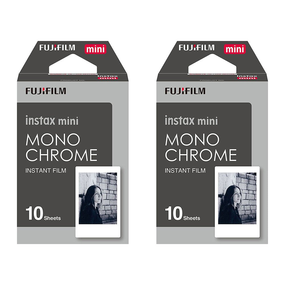 Fuji Instax Mini Monochrome BLACK AND WHITE Instant Film - 20 Shot Pack