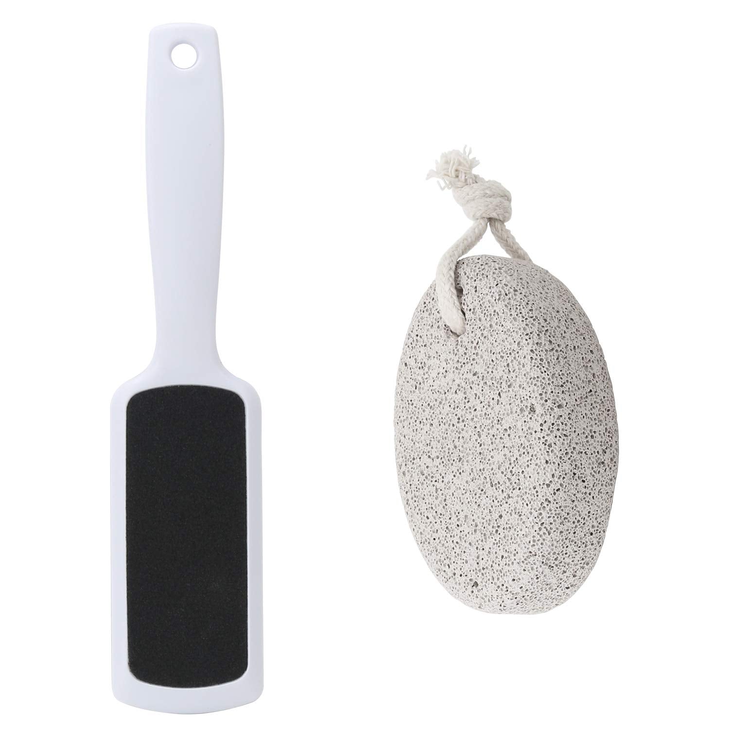 Foot Files Foot Scrubber Pumice Stones Pedicure Rasp Gel Heel Sleeves - Natural Foot File Exfoliation to Remove Dead Skin