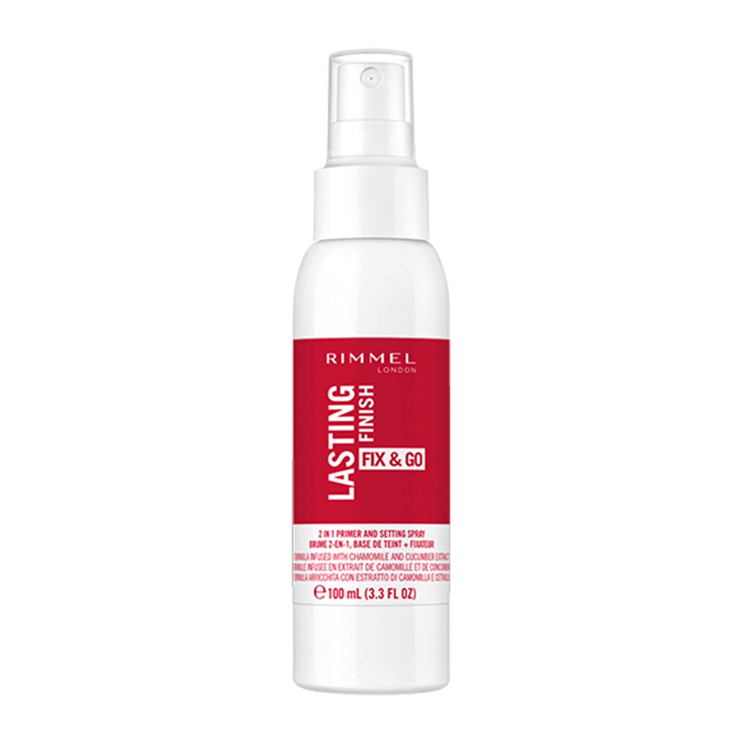 Rimmel London, Lasting Finish Fix & Go Setting Spray (previously Insta Fix & Go), Quick Dry 2-in-1 Primer and Setting Spray, 100ml