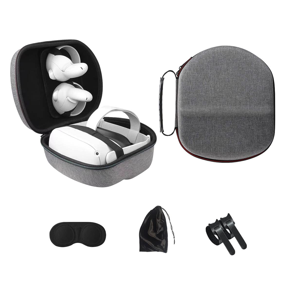 dethinton for Oculus Quest 2 Case, Travel Case for Oculus Quest 2 All-in-one VR Gaming Headset and Controllers Includes Multiple Oculus Quest 2 Accessories (Gray)