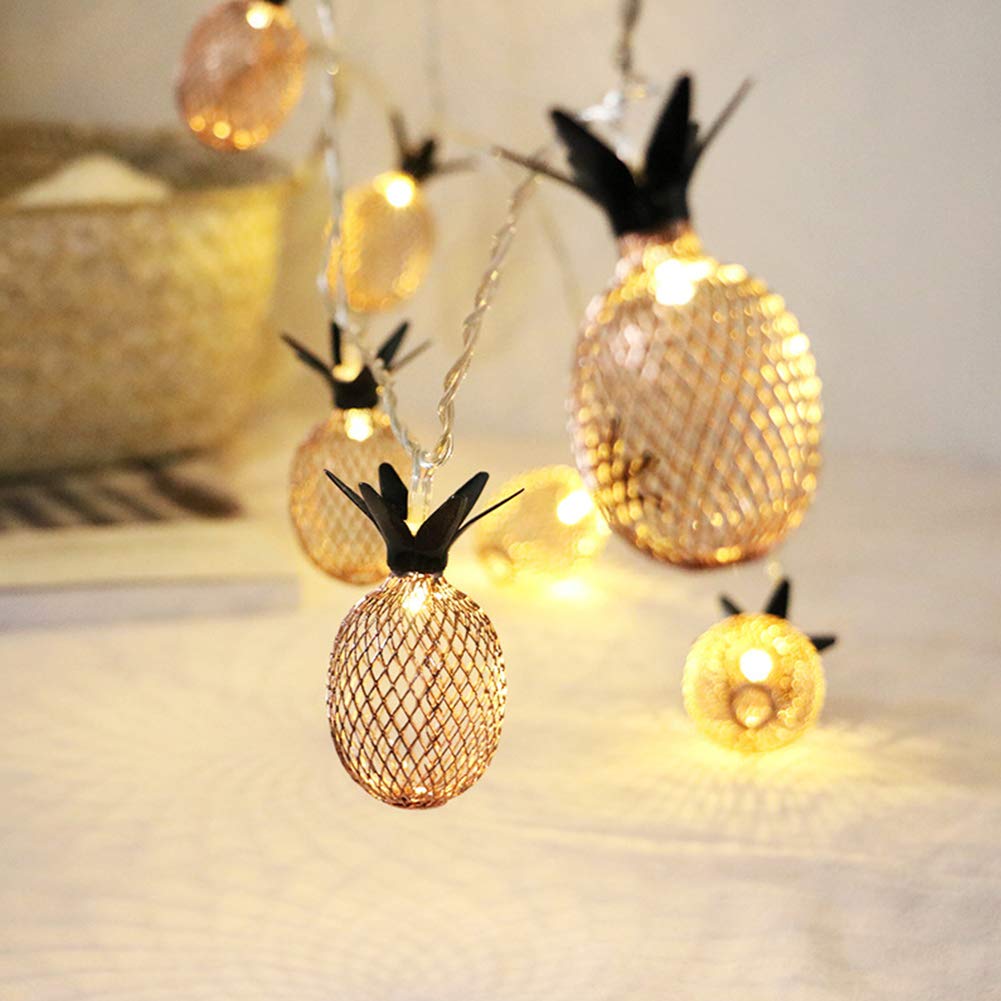 Meccion 3m 20 Led Gold Pineapple String Lights Battery LED Garland Lights Gift Indoor LED Chain Party Christmas Lights