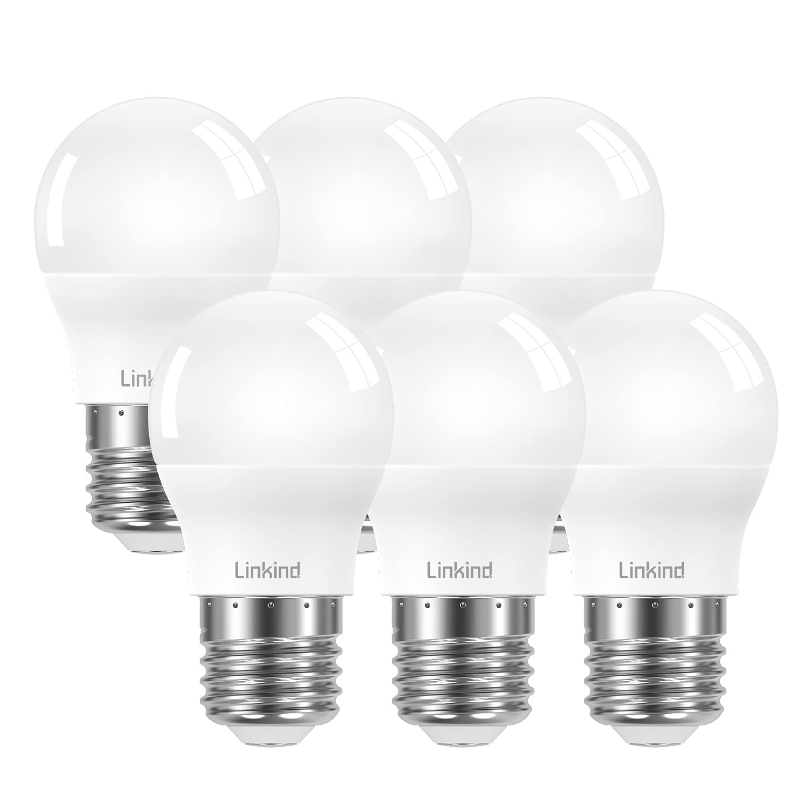 Linkind E27 ES LED Bulbs G45/P45 Golf Ball Bulbs, 7.5W, 60W Incandescent Equivalent, 860 Lumen Soft White 2700K Edison Screw Mini Globe Bulbs, AC 220-240V, Non-Dimmable, 6 Pack