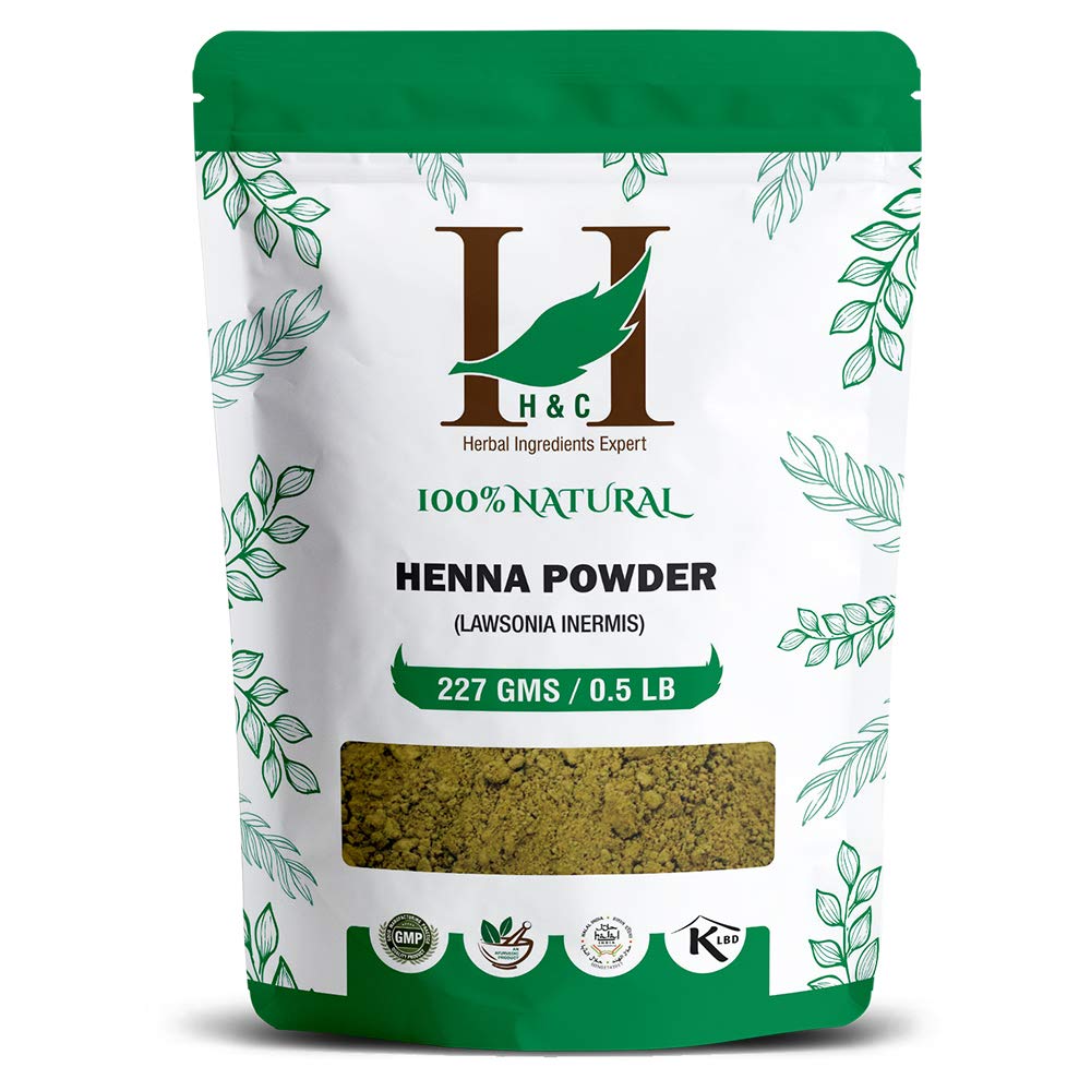 H&C 100% Pure Natural Henna Powder (Lawsonia Inermis) 227 Gms (1/2 Lb) For Hair…