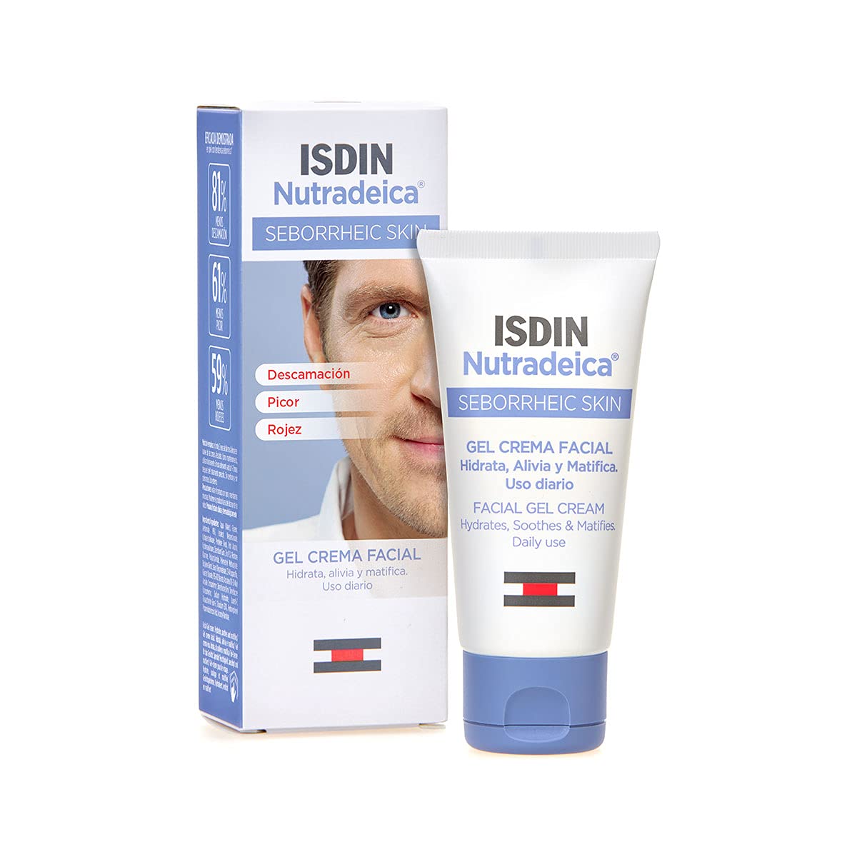 ISDIN Nutradeica Facial Gel Cream 50ml | For Seborrheic Skin | Hydrates, Soothes and Matifies skin