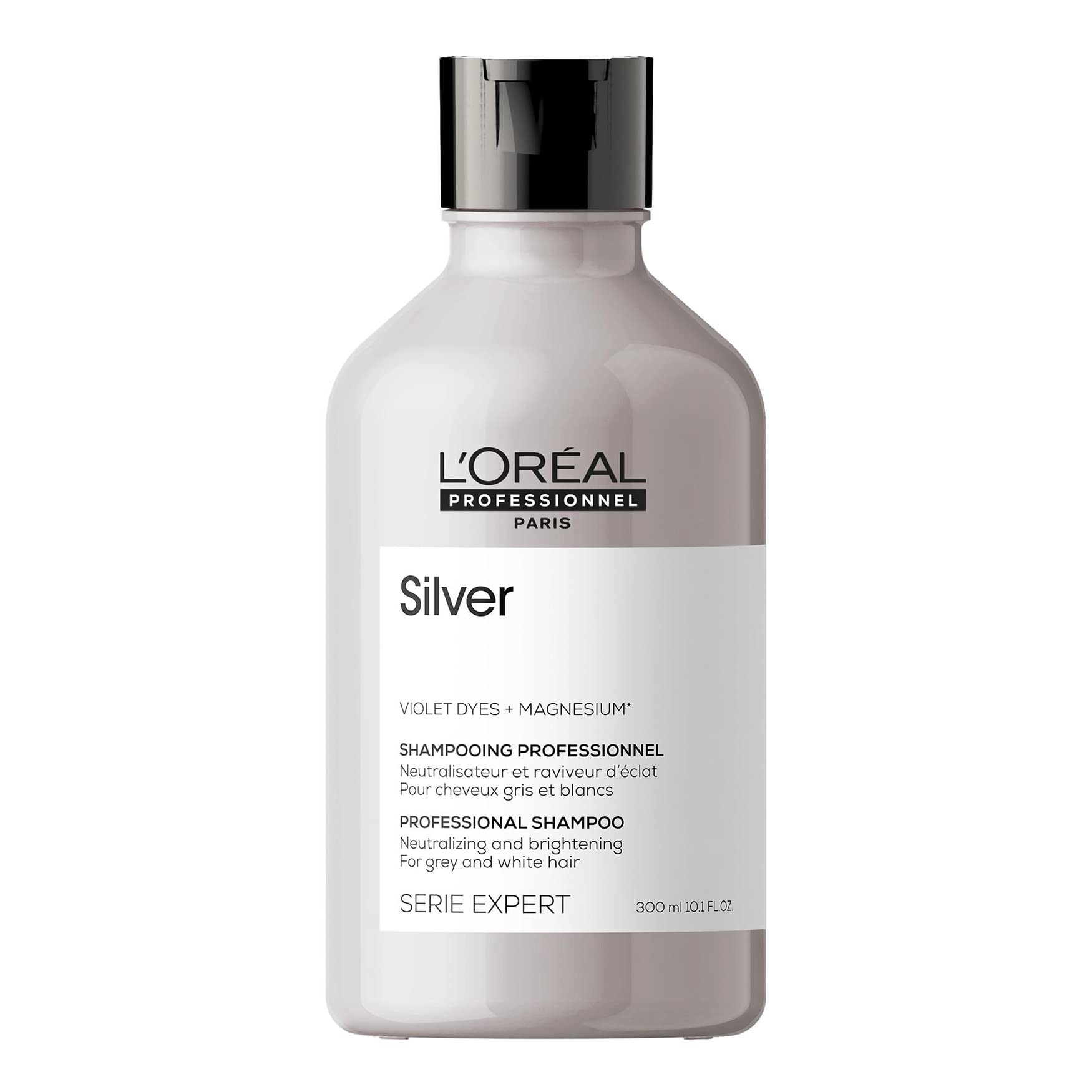 L’Oréal Professionnel | Shampoo, For Grey, White or Light Blonde Hair, Serie Expert Silver, 300 ml