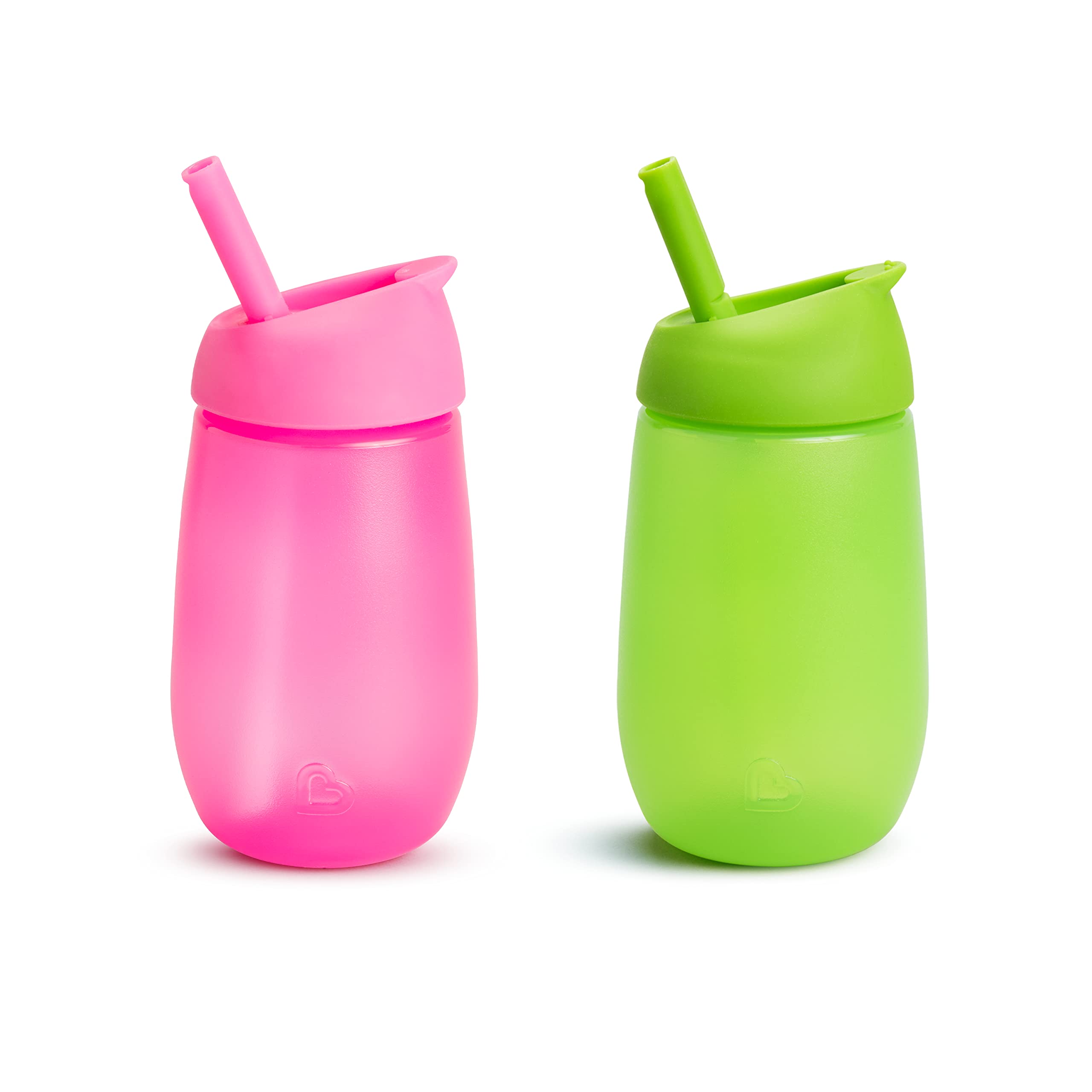 Munchkin Simple Clean Straw Cup, 10oz/296ml, 2 Pack, Green/Pink