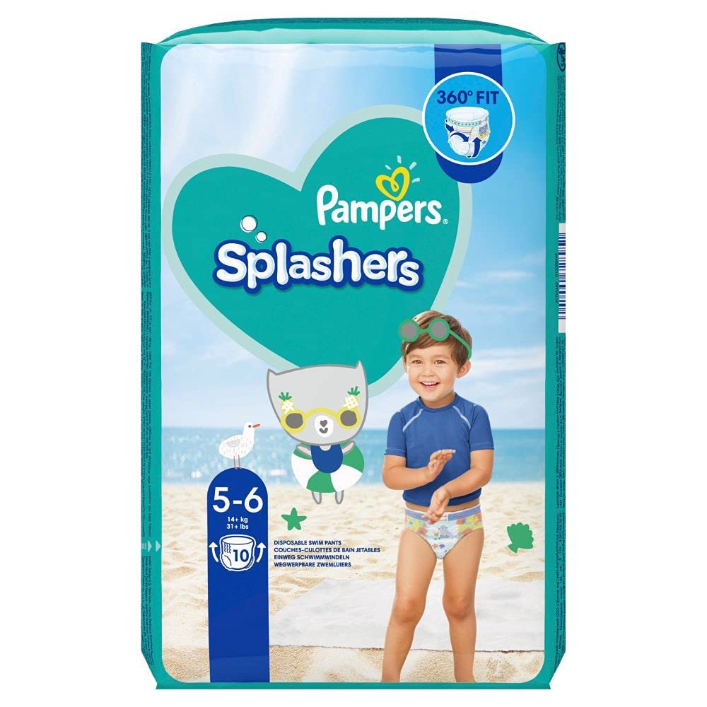 Pampers Splashers Disposable Swimming Nappies Size 5-6, 10 Pants