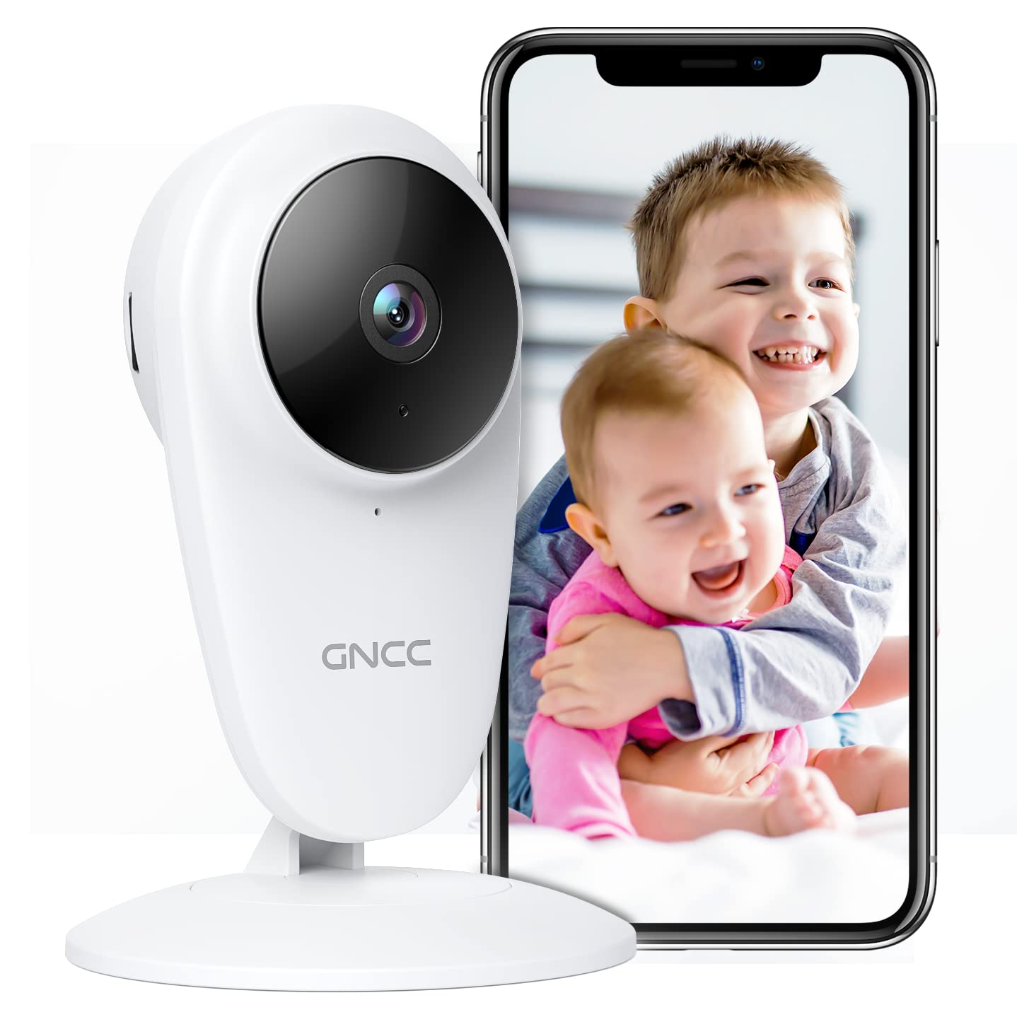 Baby Monitor with Camera and Night Vision, 1080P Baby Camera Monitor, Motion & Sound Detection, Infrared Night Vision, Two Way Audio, Works with Alexa, GNCC C1