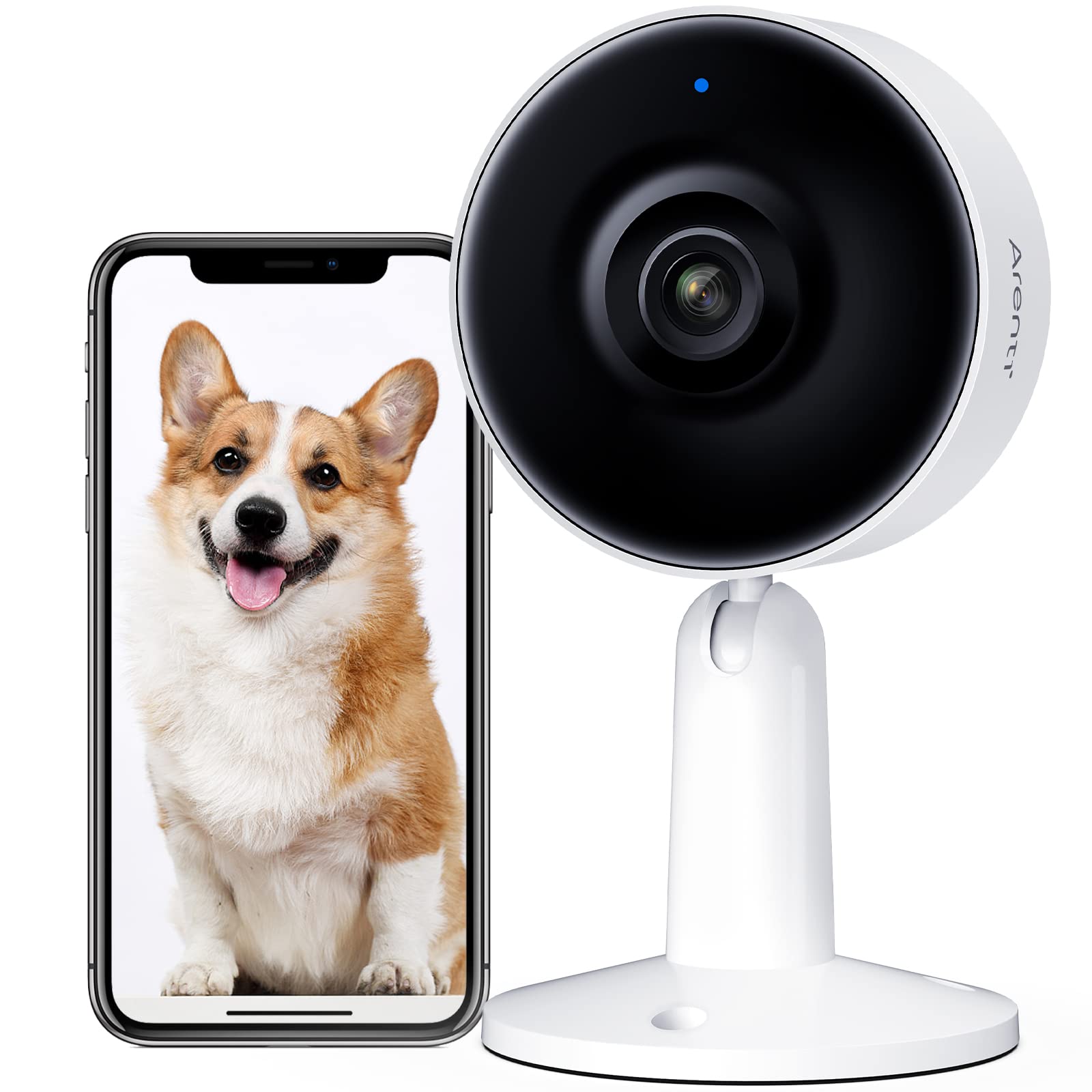 Pet Dog Cat Baby Camera with Phone App, Arenti WiFi Security Camera Indoor Nanny Cam Home IP Camera 1080P Night Vision 2-Way