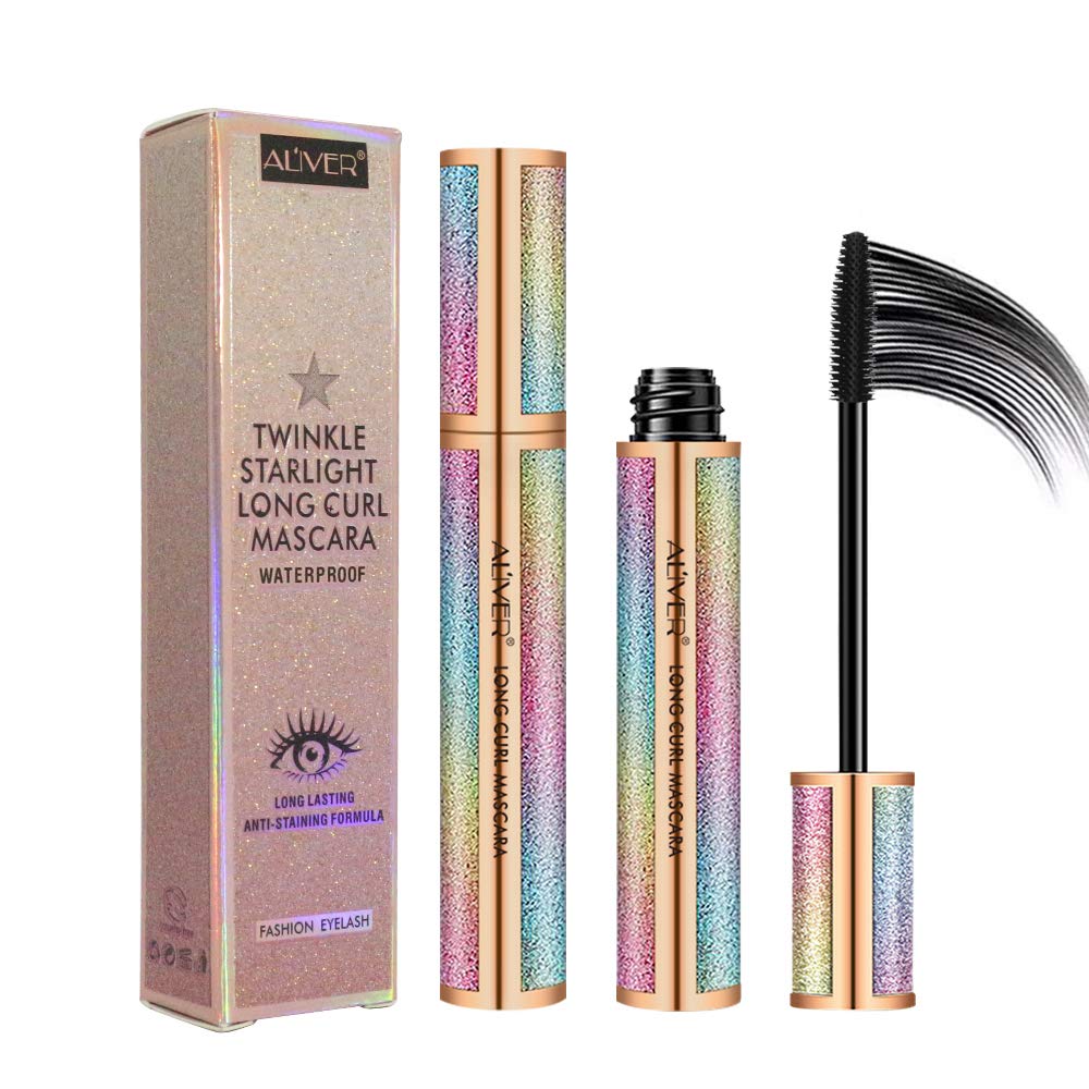 Mascara Black,4D Silk Fiber Waterproof Eyelash Mascara,Extra Long Lash Mascara and Thick, Long Lasting,Clump-Free,Natural Smudge-Proof,Adds Length, Depth and Glamour Effortlessly