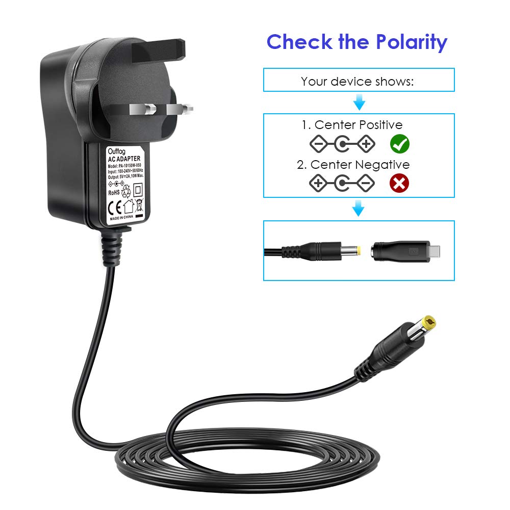 Universal AC to DC Adapter Charger 5V 2A Power Supply Adapter with 8 DC Connector Multi Plug Adaptor for Household Electronic Devices Led Strip Light Box Router LCD CCTV Cameras Android TV Box Speaker