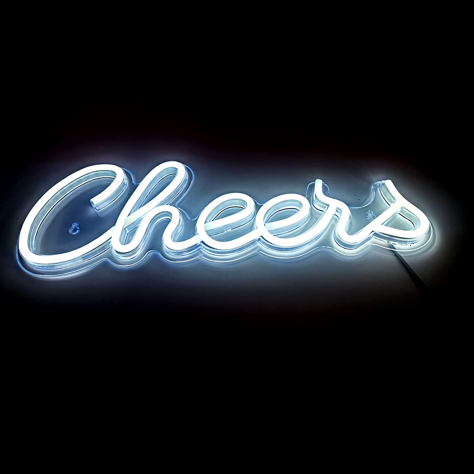 Cheers Neon Signs, LED Beer Bar Cheers Light Decor, Powered by USB, Wall Décor Accessories for Pub Cafe Wedding Birthday Party Neon Light Art Wall Lights