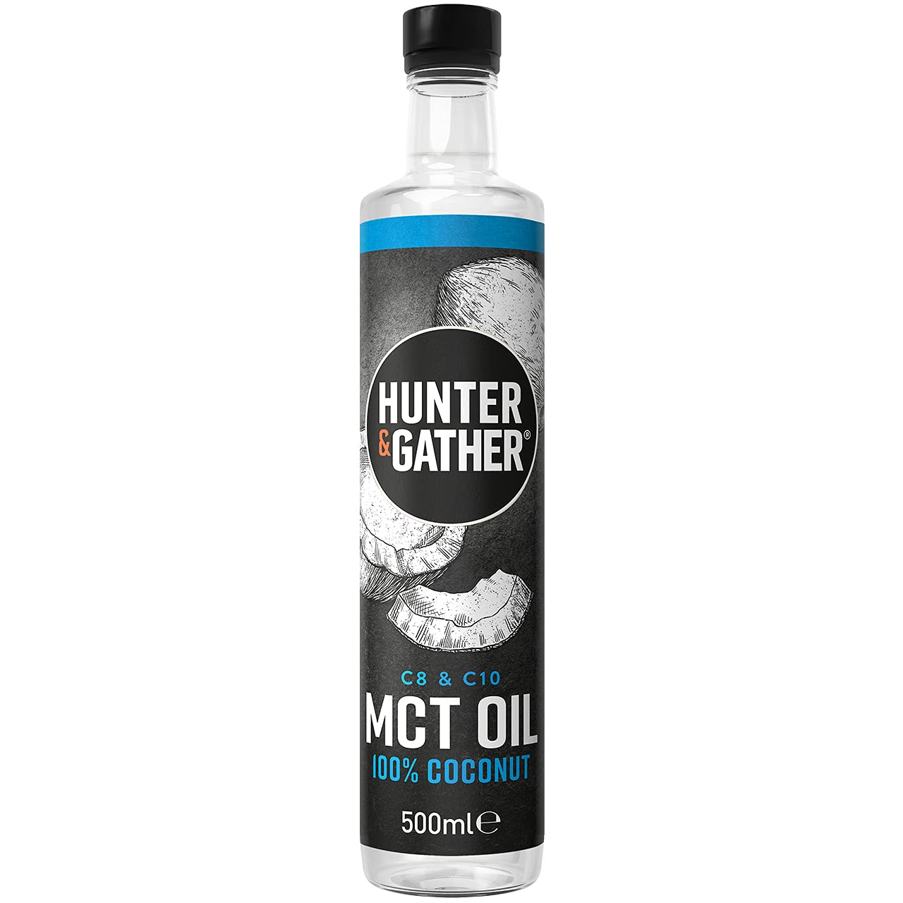 Hunter & Gather Premium C8 & C10 MCT Oil (500ml) | Supports Keto & (IF) Fasting | Used in Bulletproof & Fatty Coffee | Seed & Vegetable Oil Glycerol Free