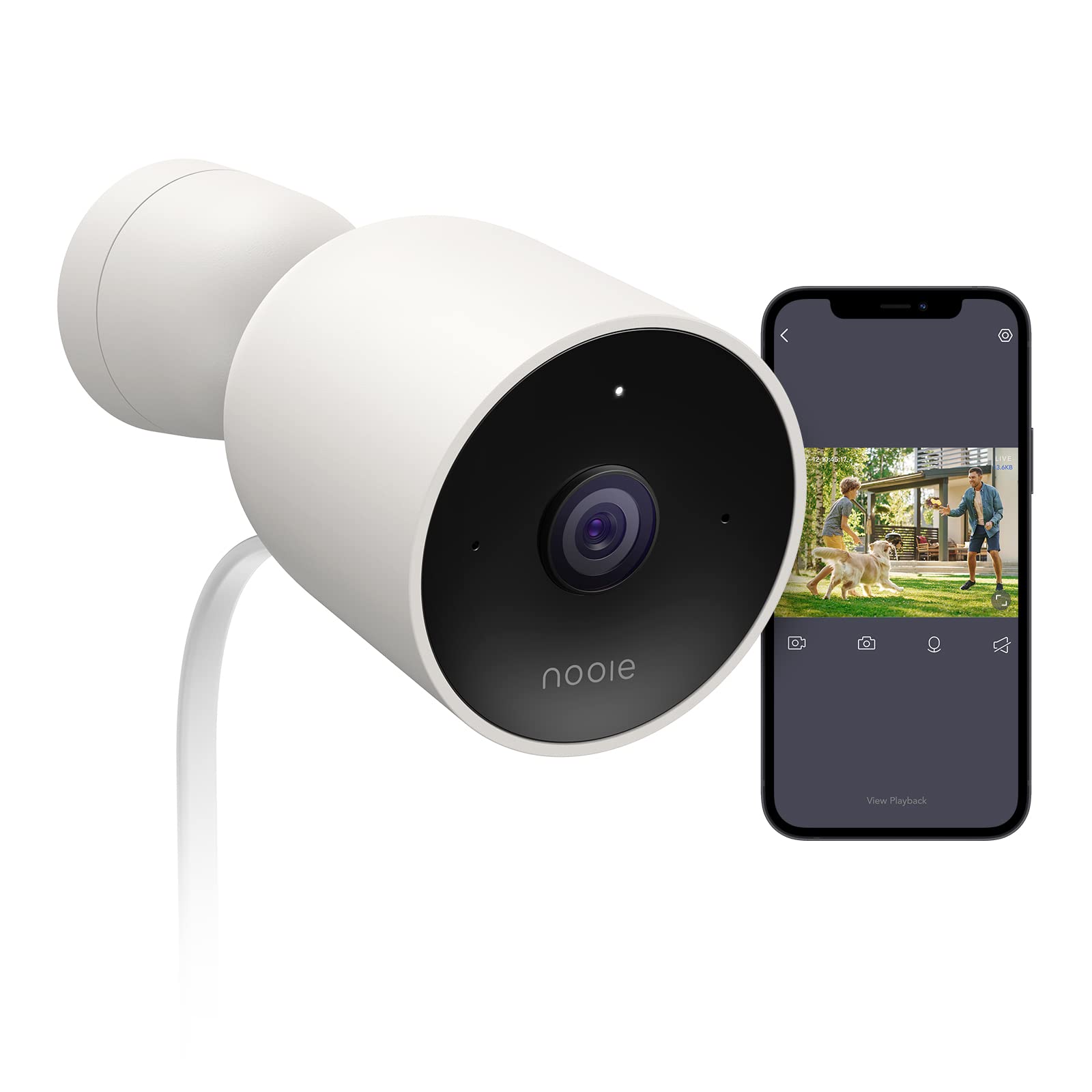 Outdoor Security Camera, Nooie 1080P WIFI CCTV Bullet Camera with Night Vision, IP66 Weatherproof, Deterrent Alarm, 2-Way Audio, Motion Detection - Works with Alexa