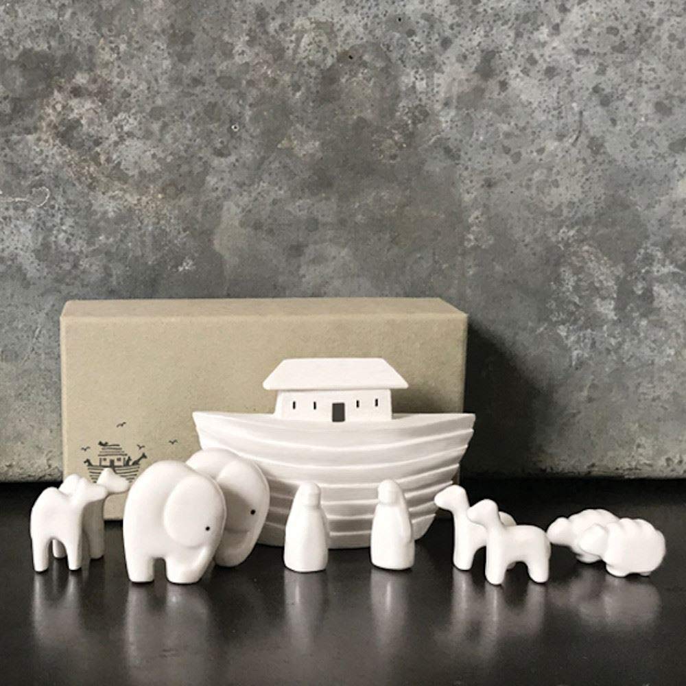 East of India Porcelain Mini Noah's Ark Baby Keepsake Christening Gift