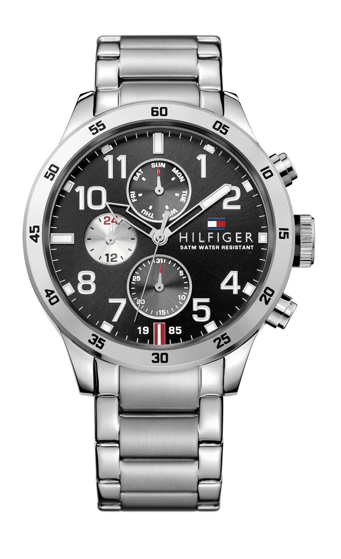 Tommy Hilfiger Mens Quartz Watch multi dial Display and Stainless Steel Strap 1791141