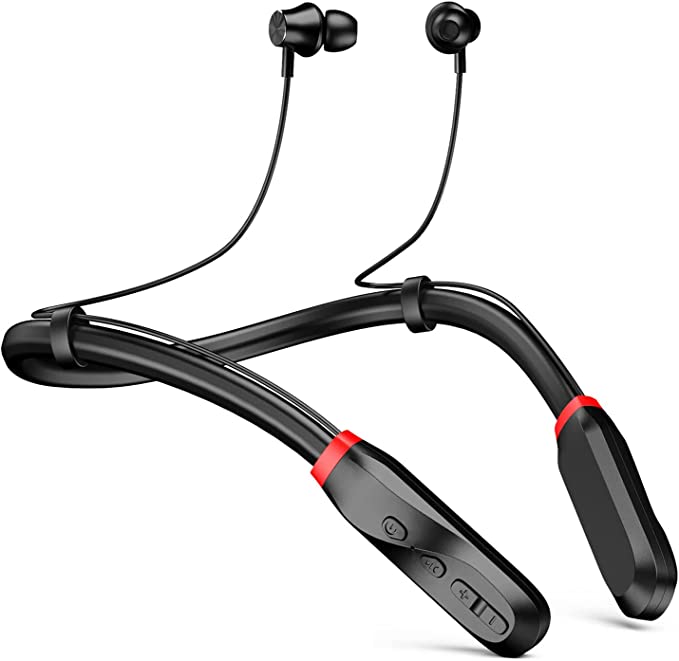 Wireless Bluetooth Earphones Neckband Headphones: 100H Ultra-Long Playing Time Bluetooth V5.1 Earbuds with Superior Stereo Sound & Clear Calls Microphone for Work Study Sport Travel | IPX5 Waterproof