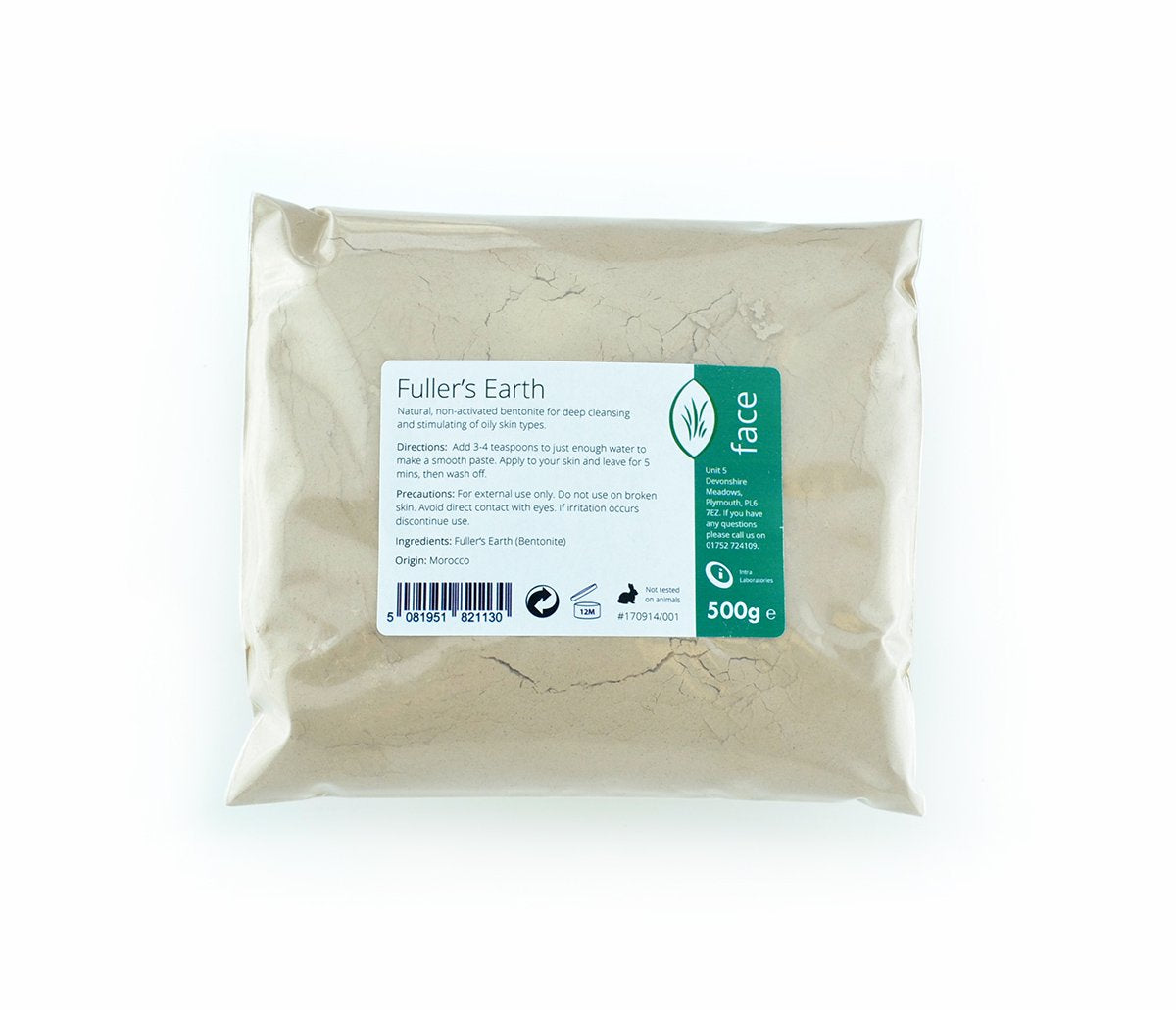 Fullers Earth Fine Powder 500g - Pure & Natural Calcium Bentonite