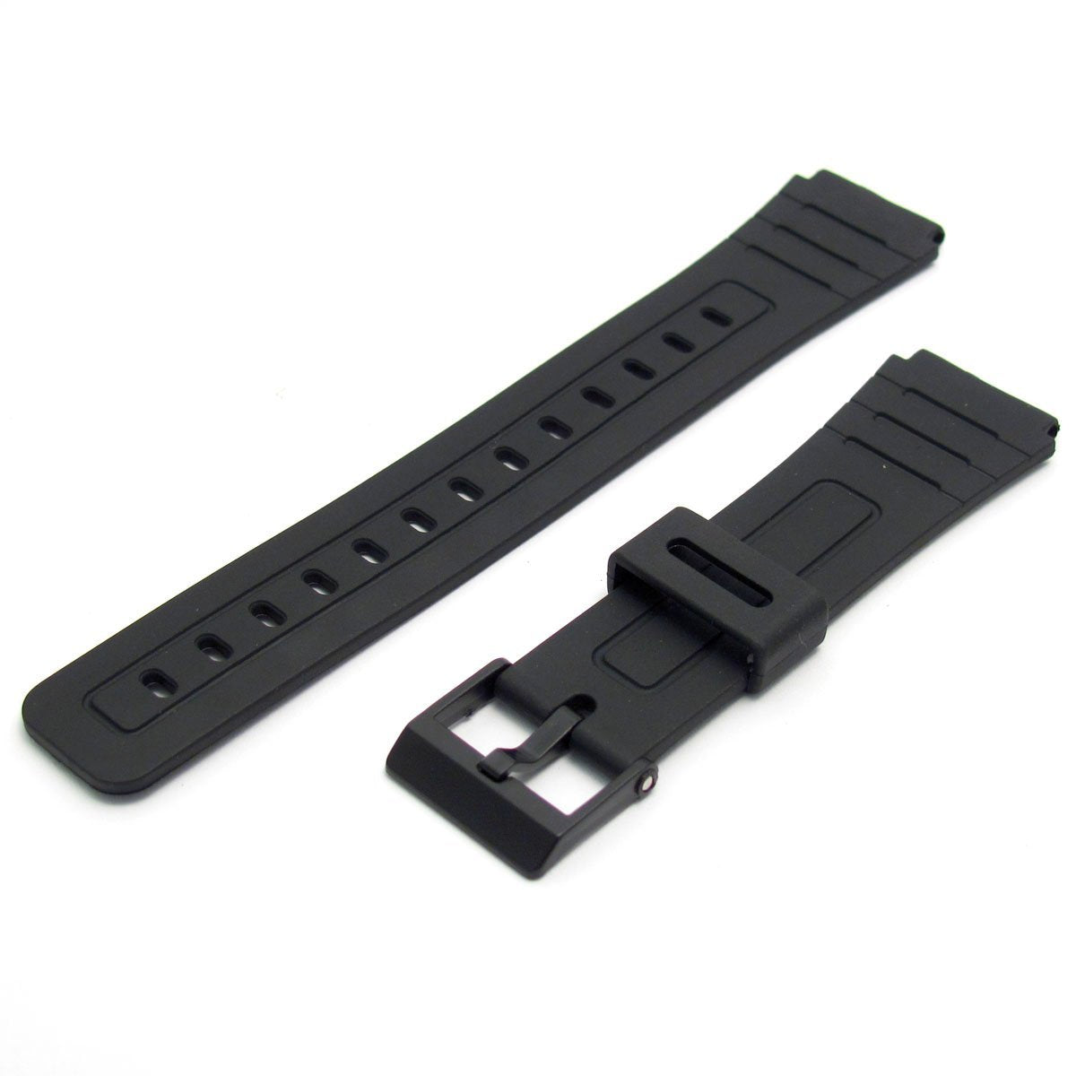 Replacement Watch Strap 18mm Black Resin to fit Casio F91 F105 F94 ...