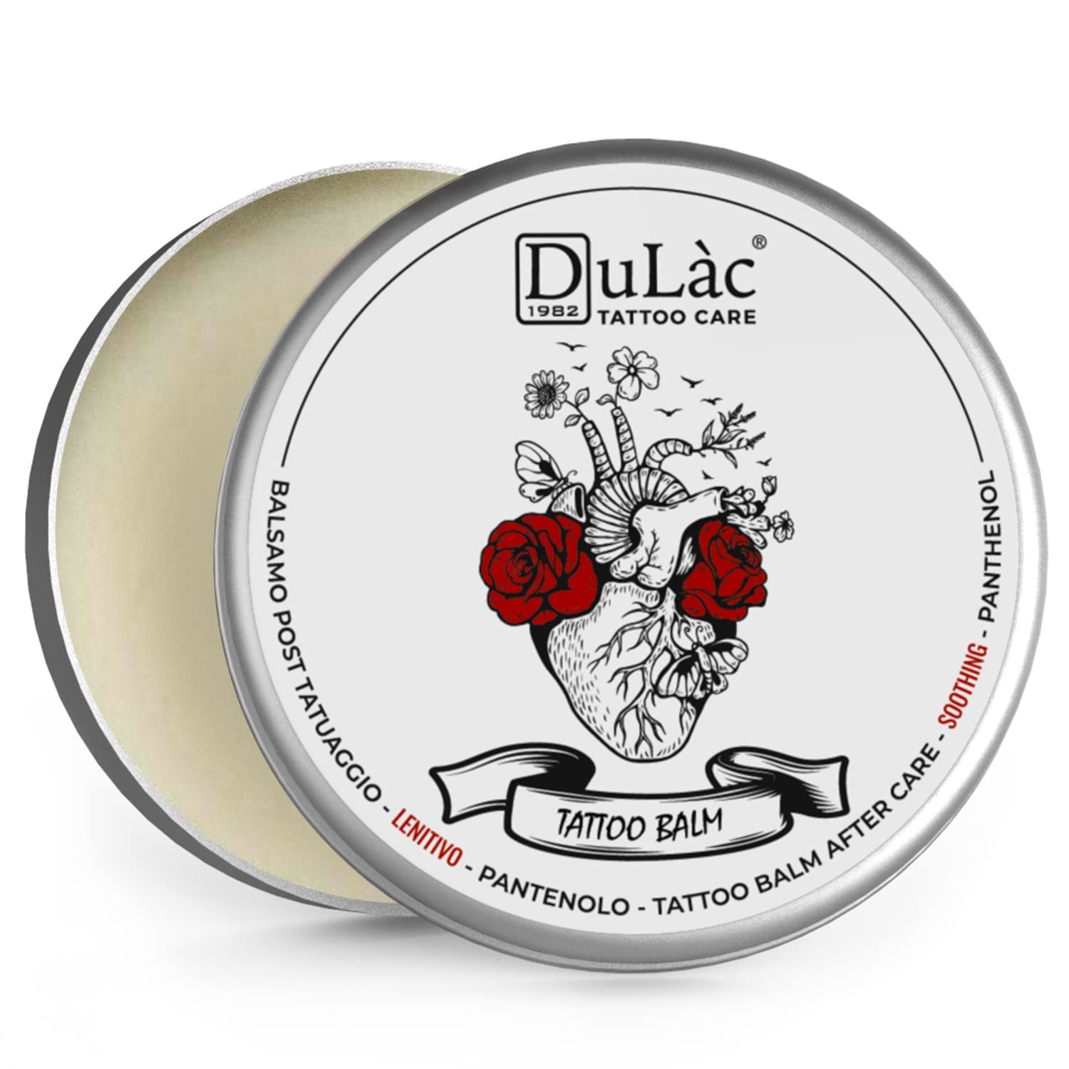 Dulàc TATTOO BALM, 100% Natural Tattoo Aftercare Butter Rich in Panthenol (5%), Beeswax, Shea Butter and Soothing Ingredients that Repair, Protect and Moisturize Skin - Made in Italy