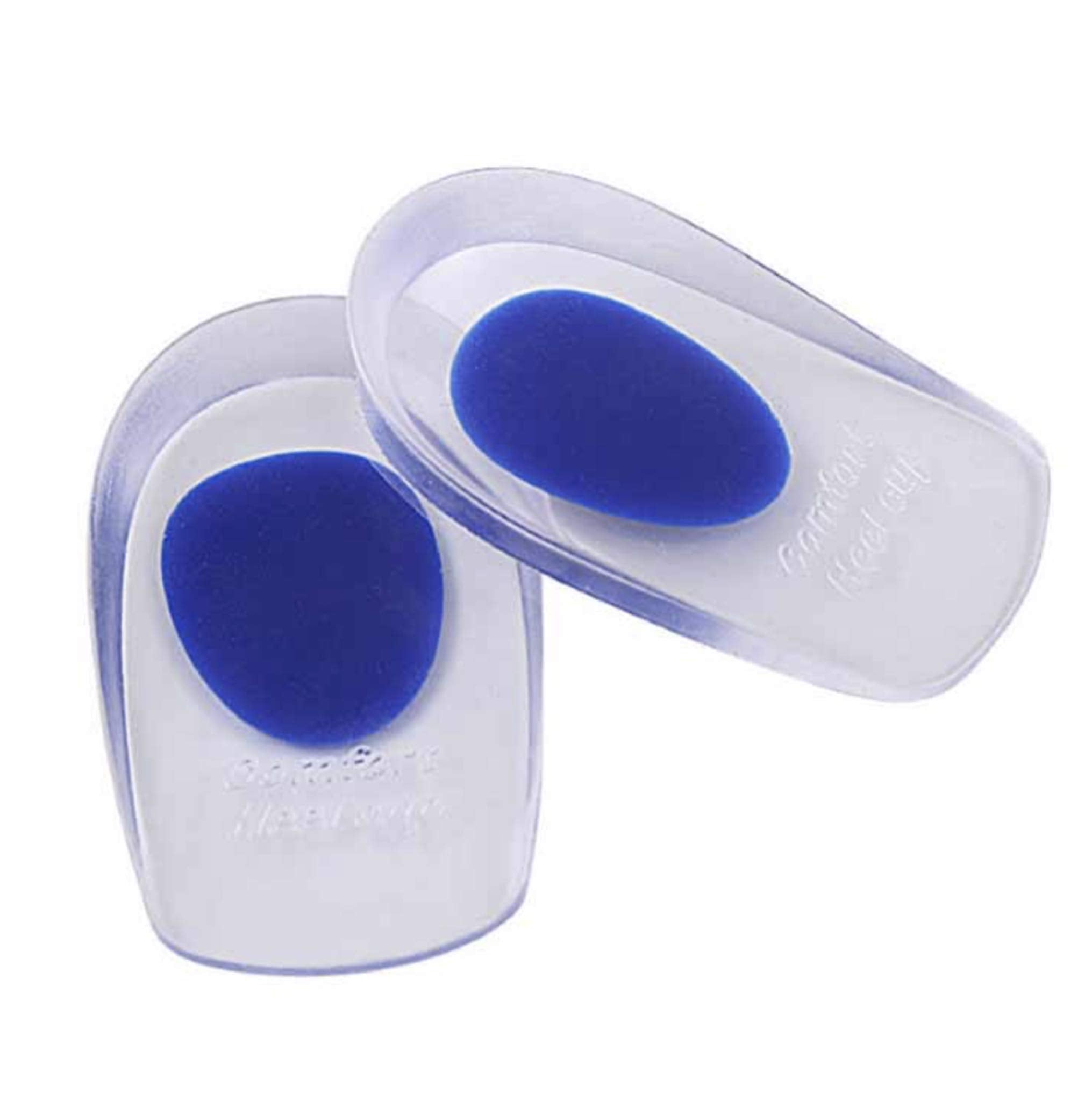 Silicone Gel Heel Cups, Medical Grade Shoe Inserts, Silica Orthotic Pads for Plantar Fasciitis, Bone Spurs Pain Relief, Sore Heel Pain, and Achilles Pain - UK Shoe Size 7-12 (EU 41-46) Blue