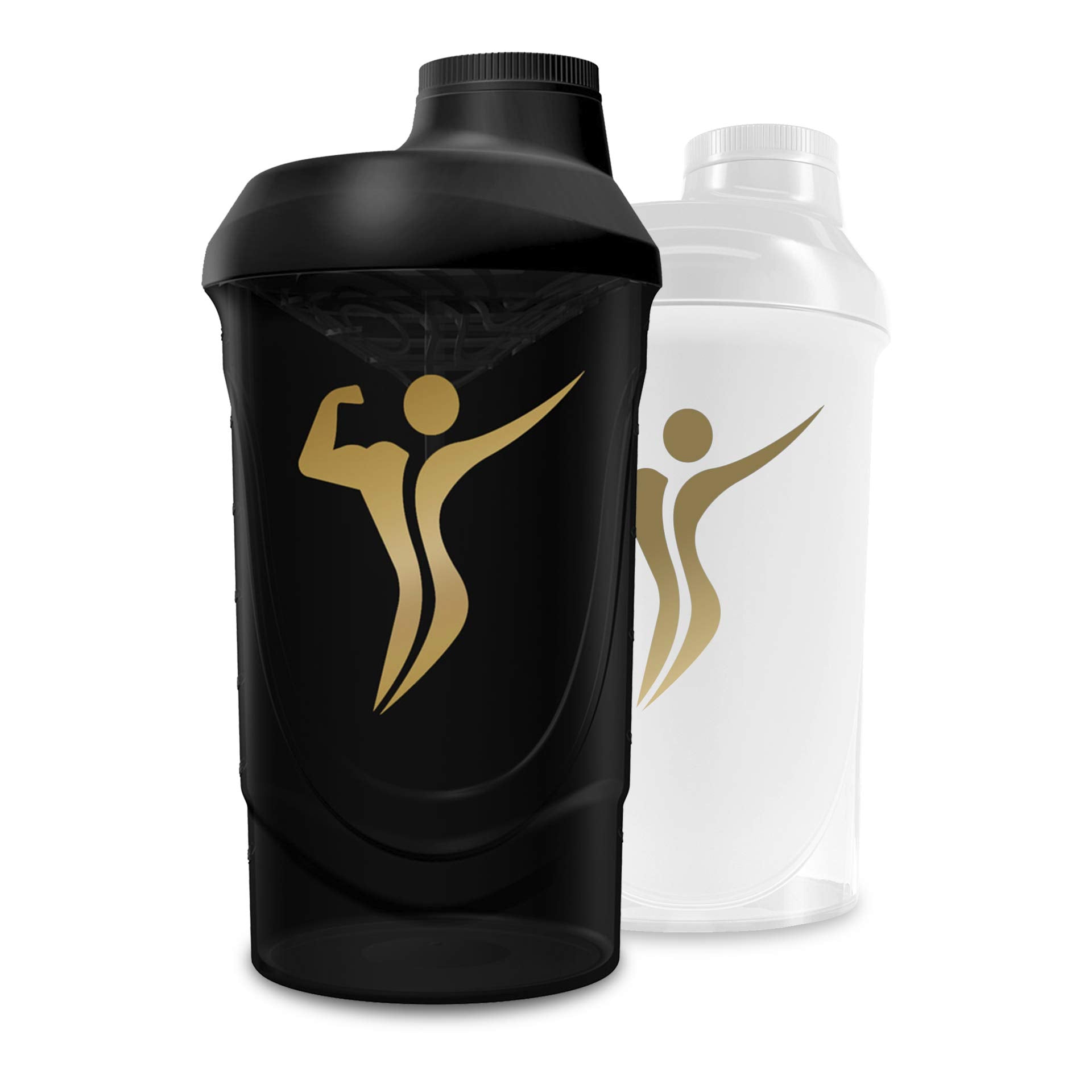 BODY'S PERFECT Protein Shaker | Premium Fitness Drinking Bottle 600ml Black | BPA & DEHP Free