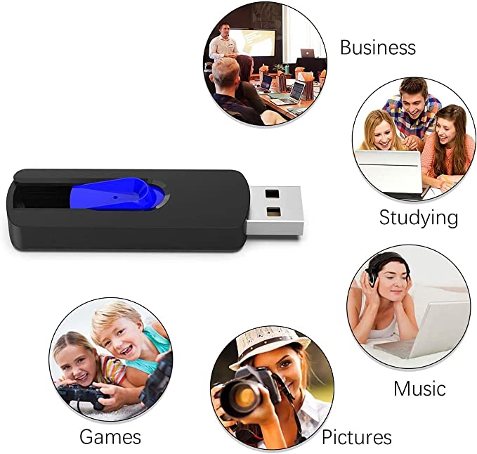 Vansuny 5Pack 64GB USB Stick USB 2.0 Flash Drive Memory Stick Thumb Drive Slide Retractable Jump Drive (5 Mixed Color, 64GB)