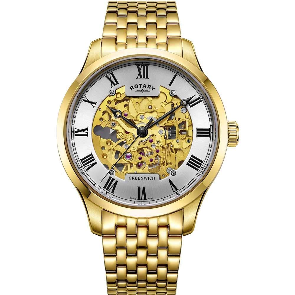 GB02941/03 Rotary Gold Greenwich Gents Automatic Wrist Watch