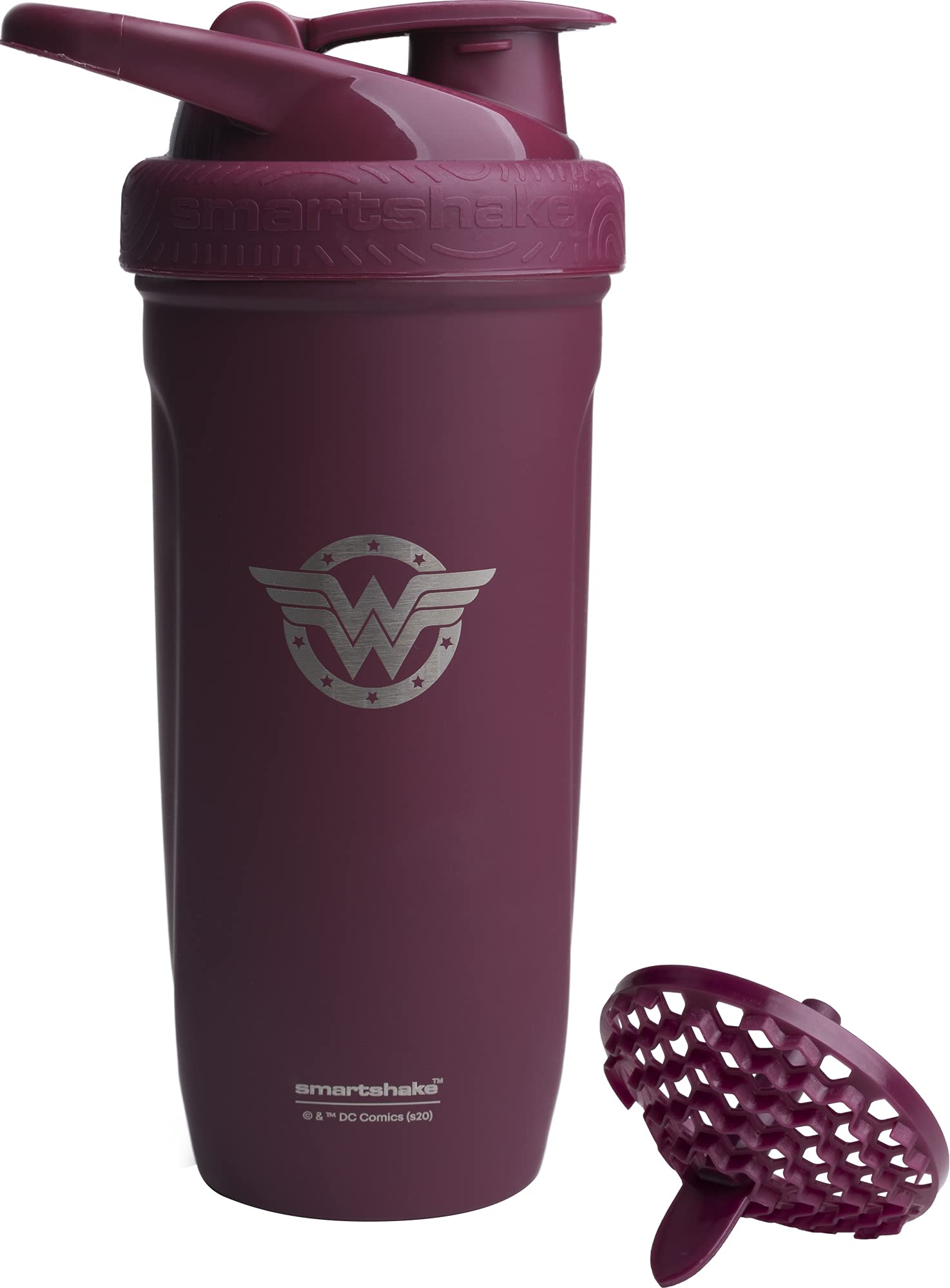 Smartshake Reforce Shake Bottles for Women 900ml, Justice League Stainless Steel Protein Shaker Water Bottle, Wonder Woman Gifts