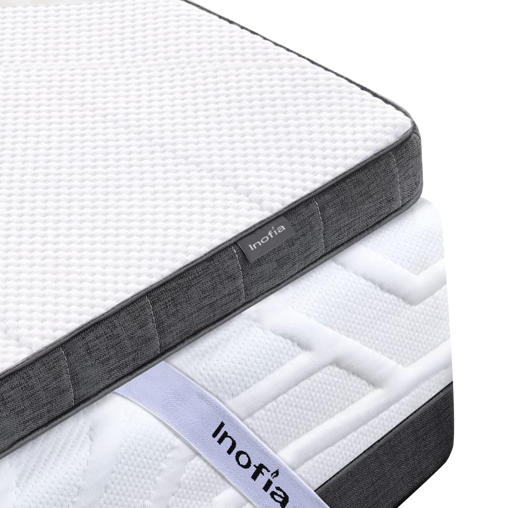 Inofia Sleep Double Gel Memory Foam Mattress Topper,3" Gelgem Mattress Topper With Removable Cover, Maintains a Cooler Sleep By Gel Infused, Rest Easy on Sofa or Mattress(135×190×7.5cm)