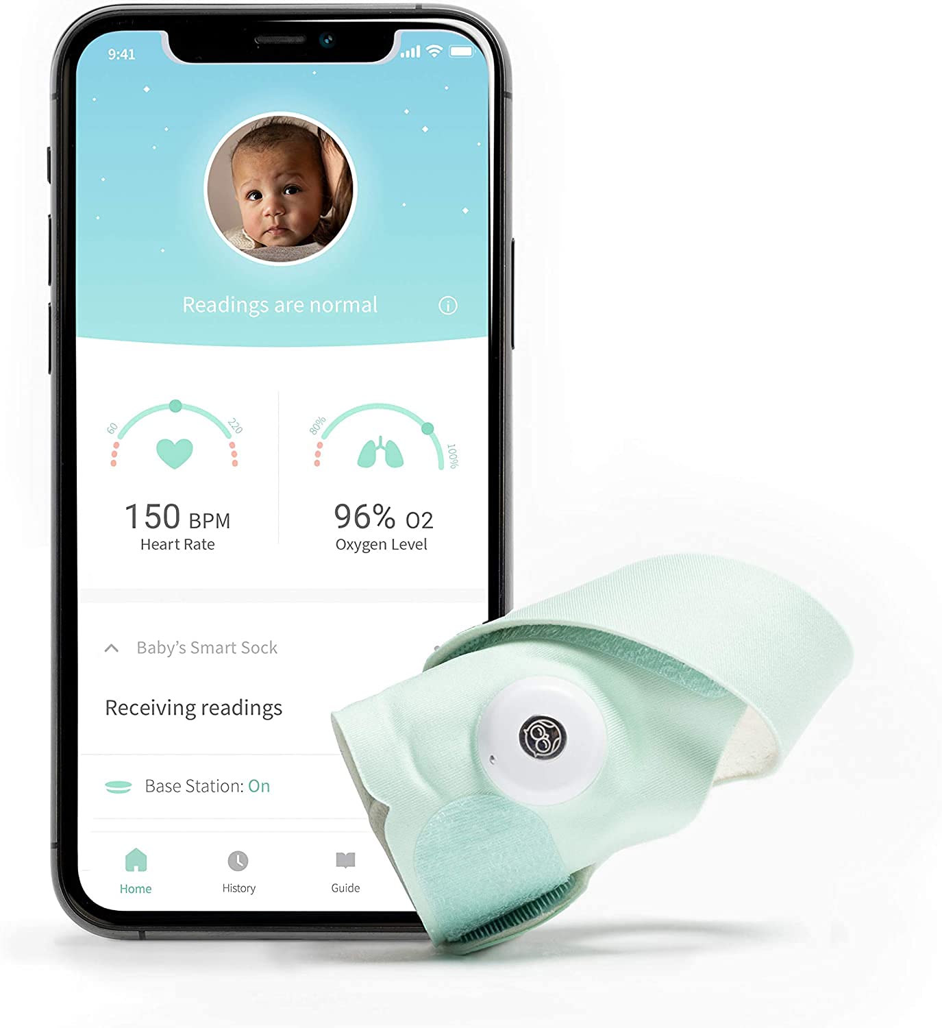 Owlet Smart Sock 3 - Baby Monitor - Track Heart Rate, Oxygen and Sleep Trends (0 - 18 months)
