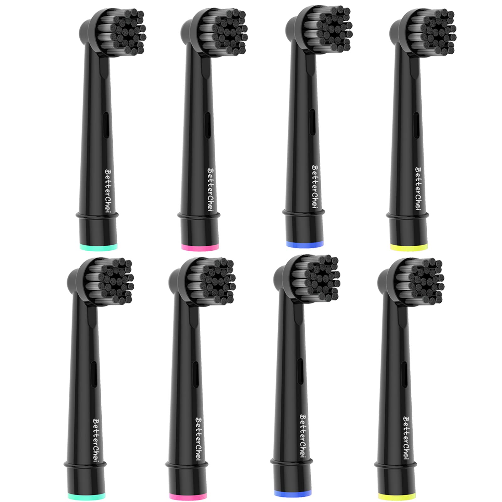 8pcs Charcoal Replacement Toothbrush Heads Compatible with Oral B Braun Electric Toothbrush, Active Charcoal Bristles, Keep The Mouth Fresh and Comfortable