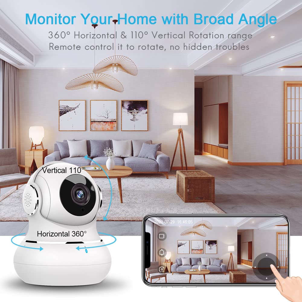 little elf Wifi Camera, Baby Monitor Camera 1080P Smart Security Cameras for Dog/Nanny, Pet Camera with App for Motion Tracking ,Night Vision, Tilt Zoom,Works with Alexa