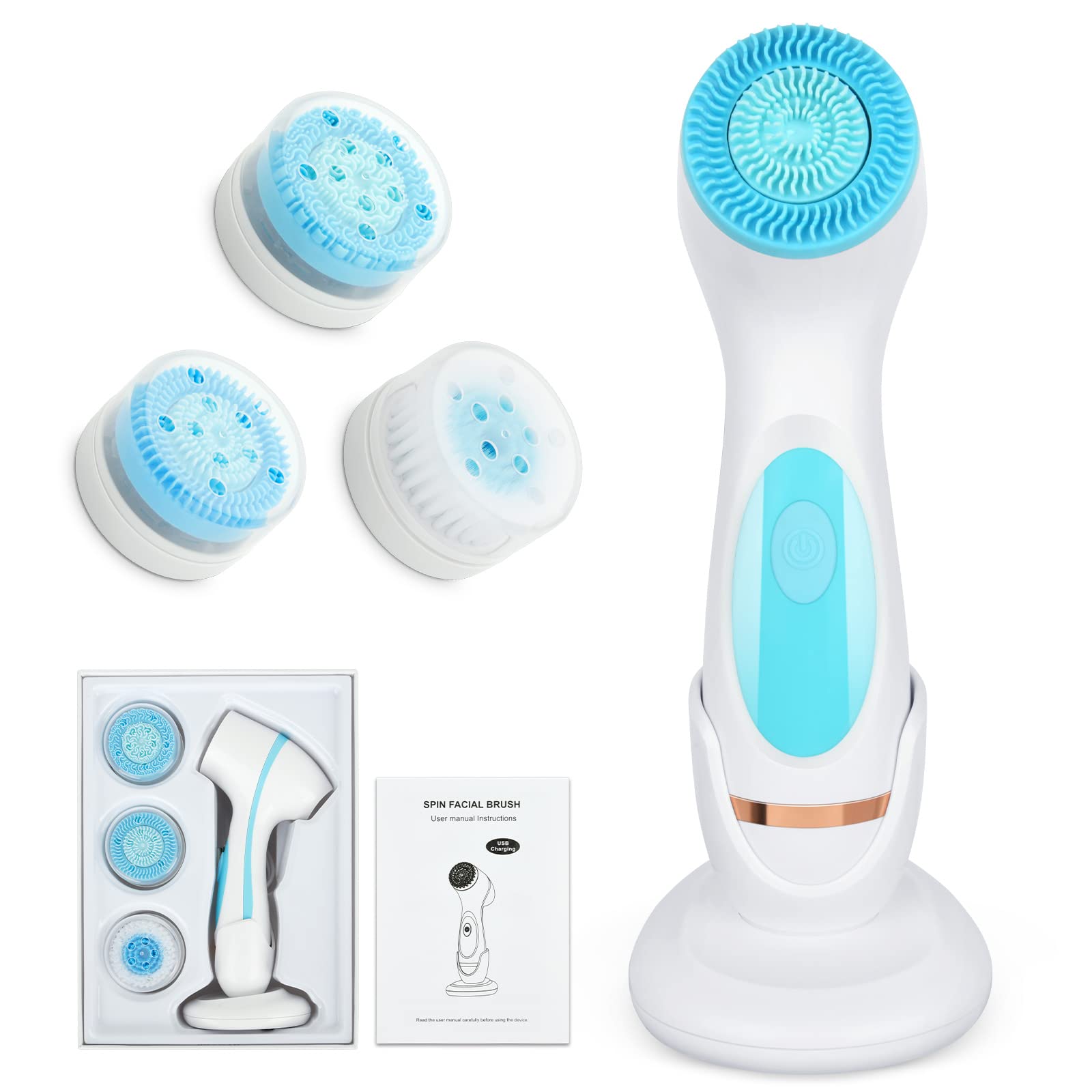 Facial Cleansing Brush Electric USB Charging Multi-Function Face Washing Instrument Silicone Face Brush Cleansing Sonic Cleansing Brush