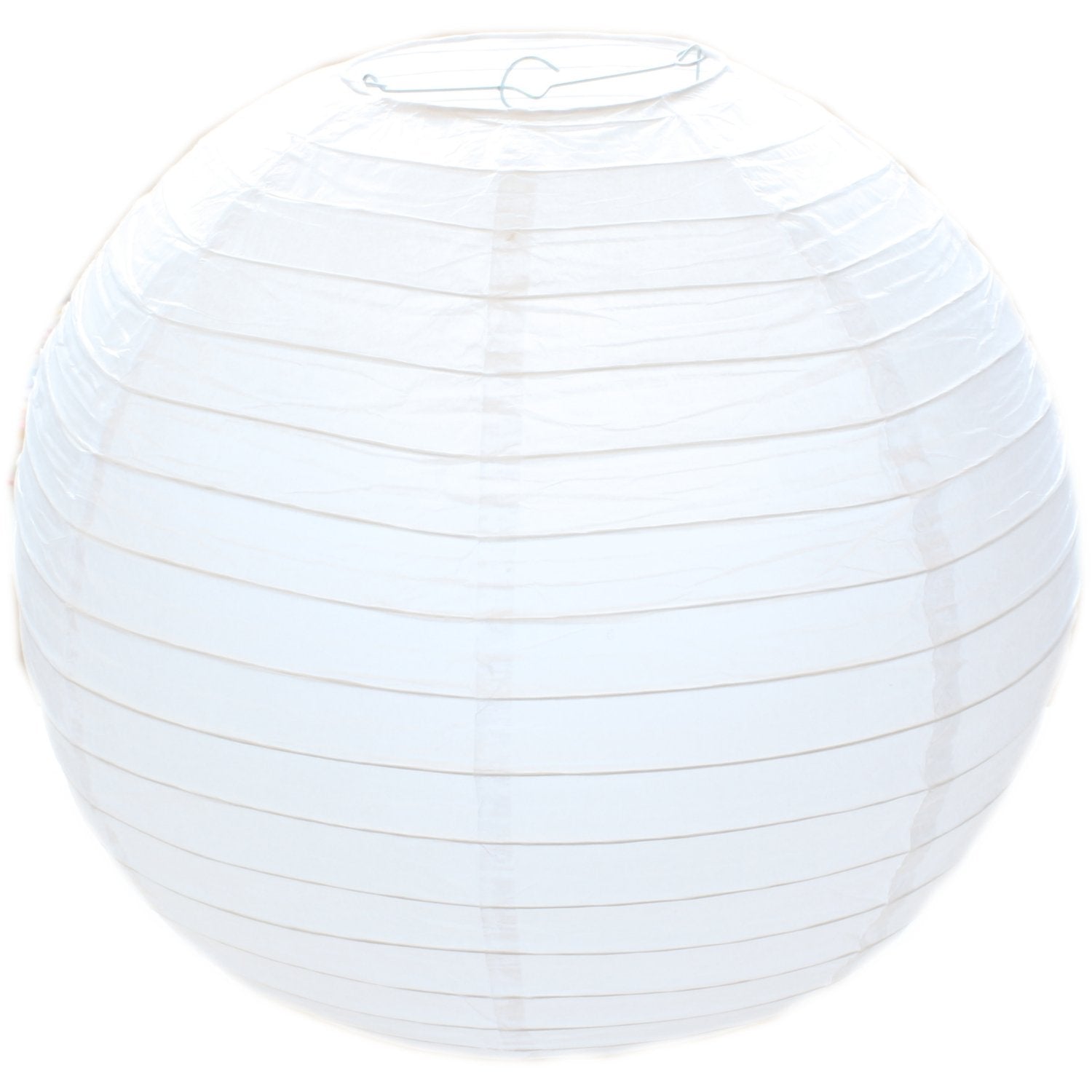West5Products White Round Paper Bamboo Style Ribbed Lampshade 30cm / 12"