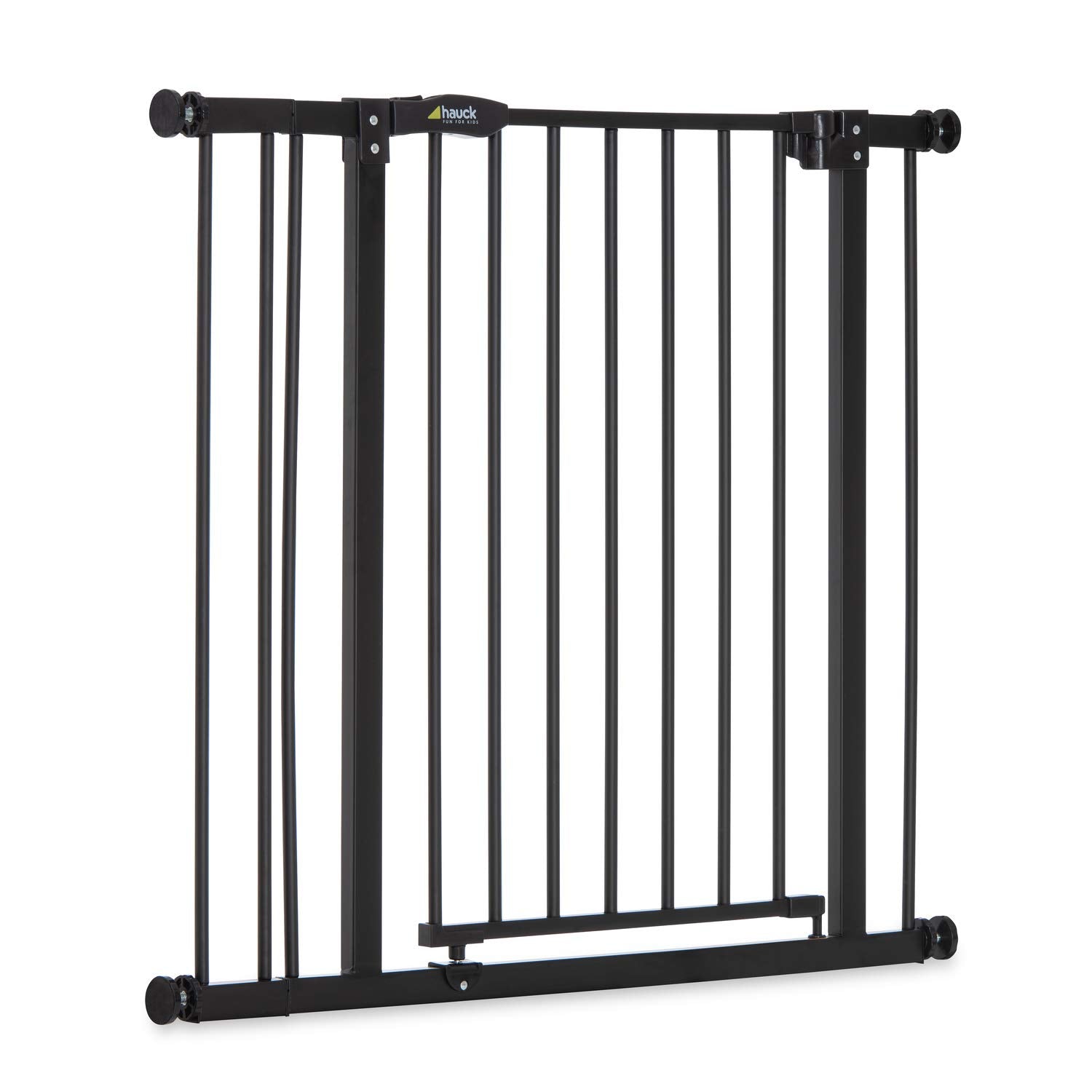 Hauck Safety Gate for Doors and Stairs Close N Stop incl. 9 cm Extension / Pressure Fit / 84 - 89 cm Large / Metal / Charcoal Black