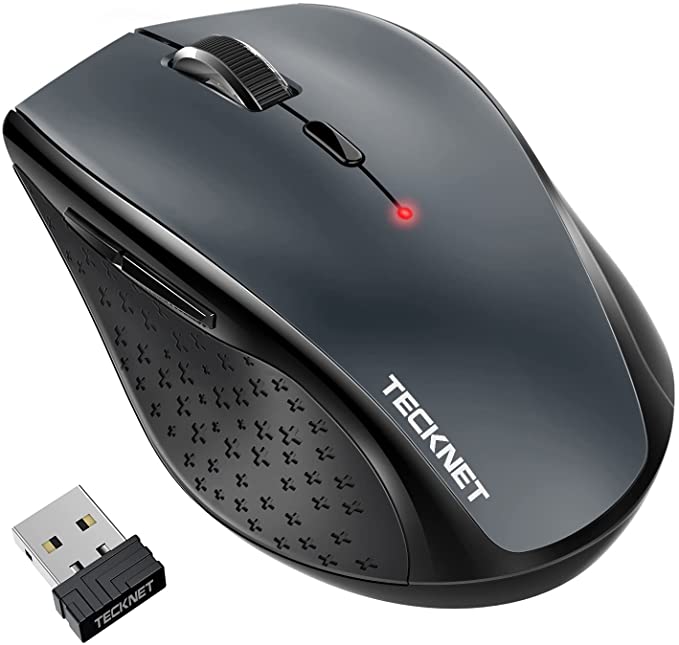 TECKNET 2.4G Classic Wireless Mouse - 3200 DPI -6 Adjustment Levels - Nano USB wireless receiver