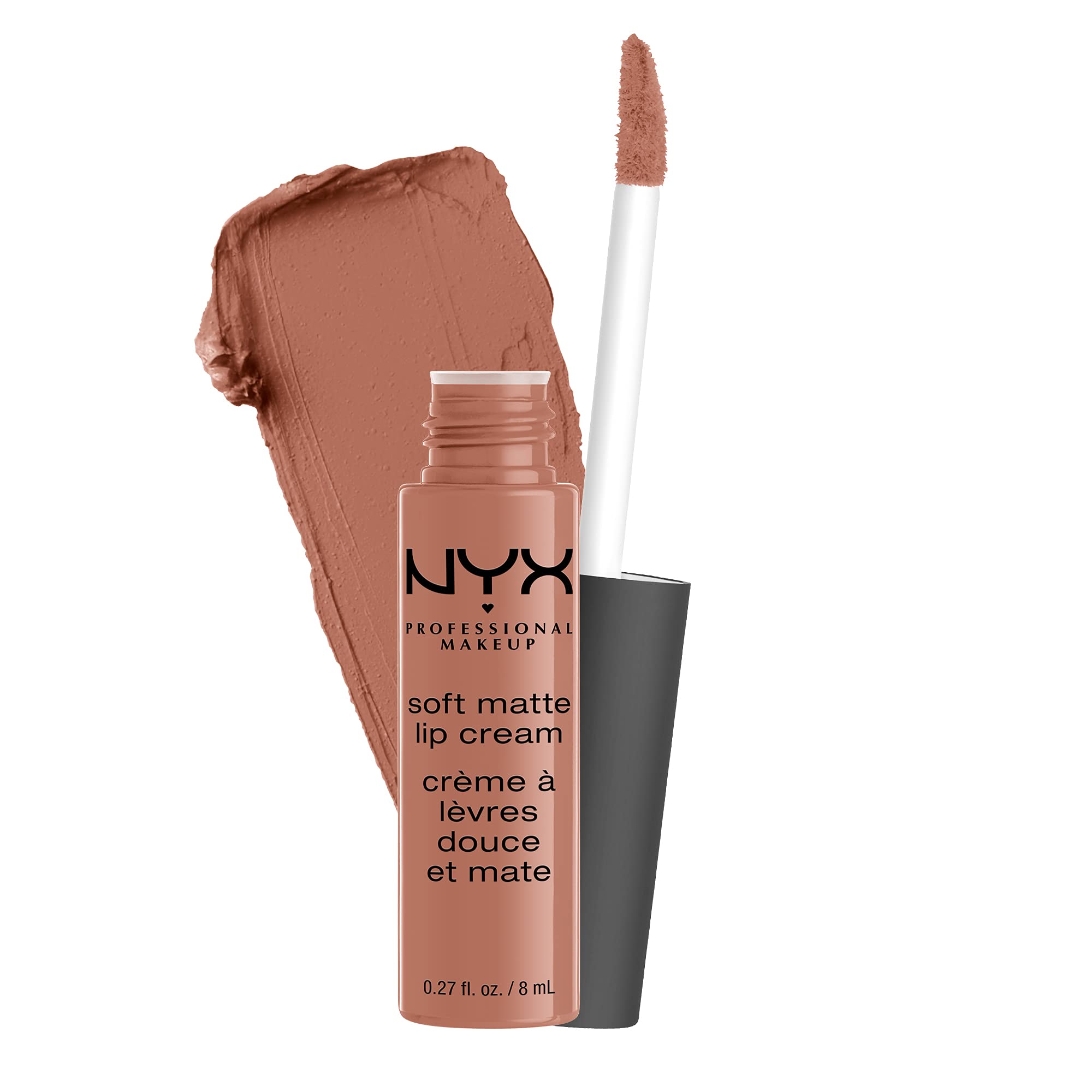 NYX Professional Makeup Soft Matte Lip Cream, Creamy and Matte Finish, Highly Pigmented Colour, Long Lasting, Vegan Formula, Shade: Abu Dhabi