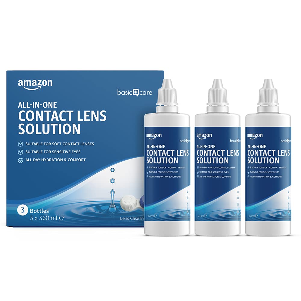 Amazon Basic Care All-In-One Solution for Soft Contact Lenses, 3 x 360ml