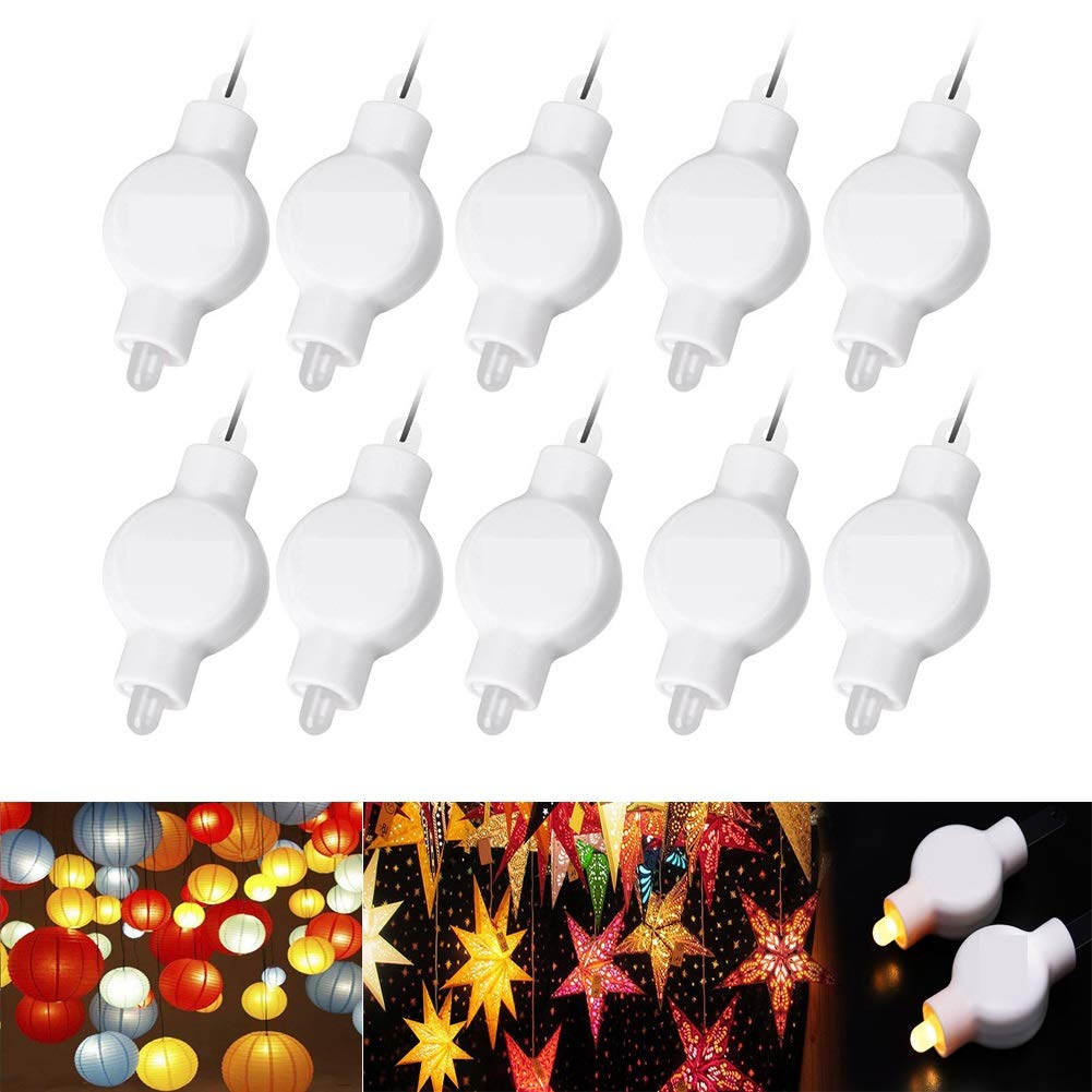 12 Pack Mini LED Lantern Lights, Battery Operated LED Balloon Lights Waterproof Party Lights for Paper Lanterns Star Paper Lantern Balloons Outdoor Wedding Party Decoration - Warm White