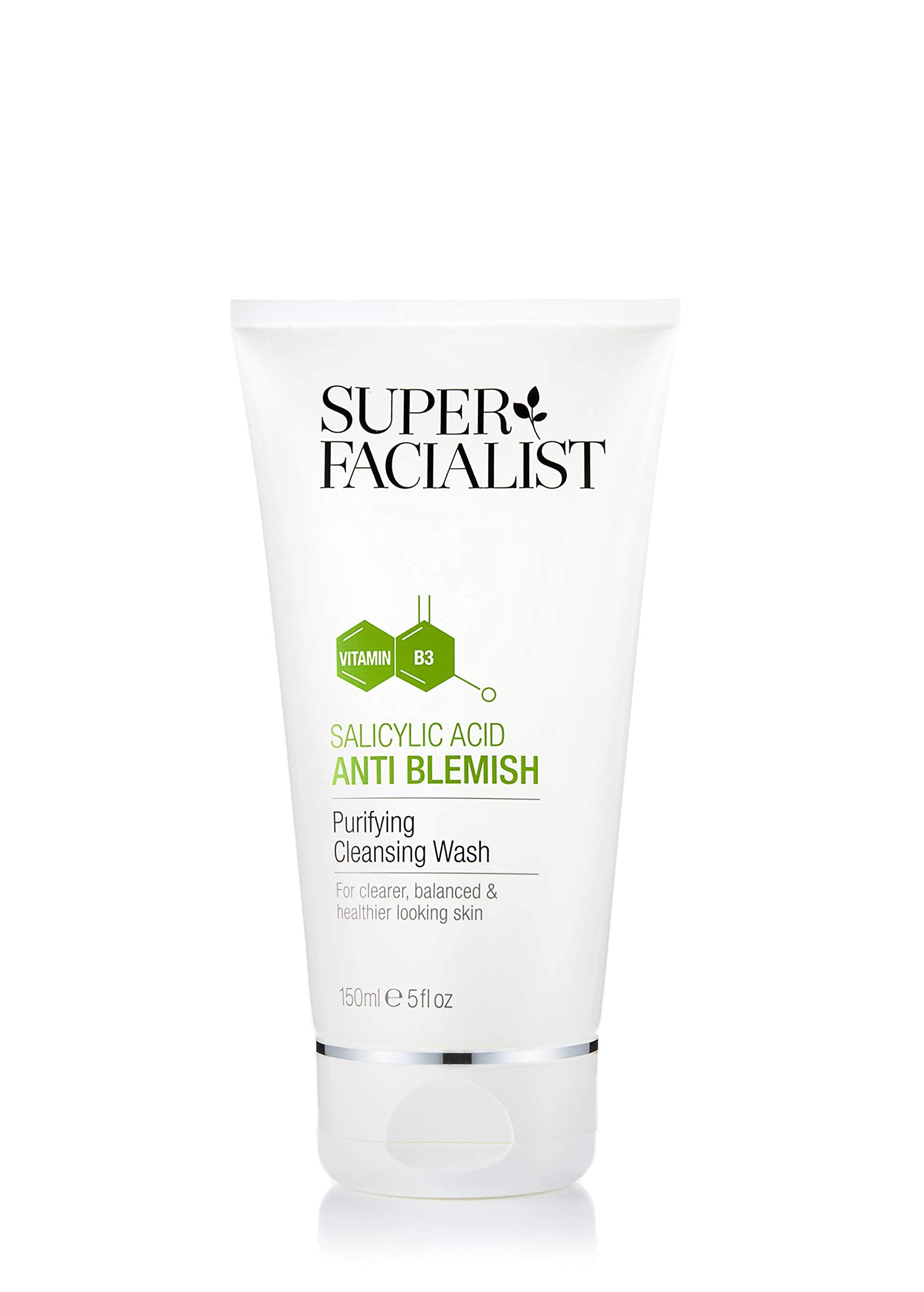 Super Facialist Anti Blemish Purifying Cleansing Wash - Gentle Foaming Gel Facial Cleanser with Salicylic Acid and Niacinamide (Vitamin B3), Infused with Elderflower, 150 ml