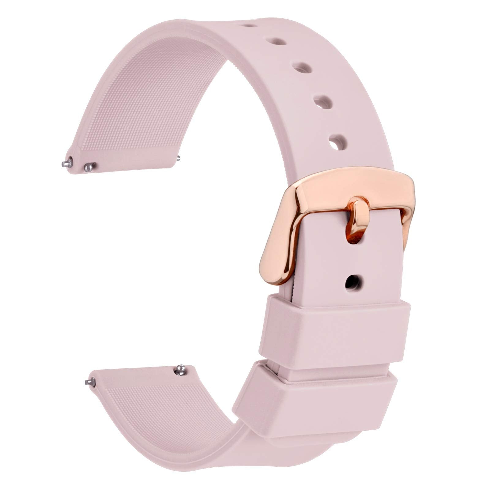 WOCCI Silicone Watch Strap with Rose Gold Buckle Quick Release Replacement Band 14mm 16mm 18mm 20mm 22mm