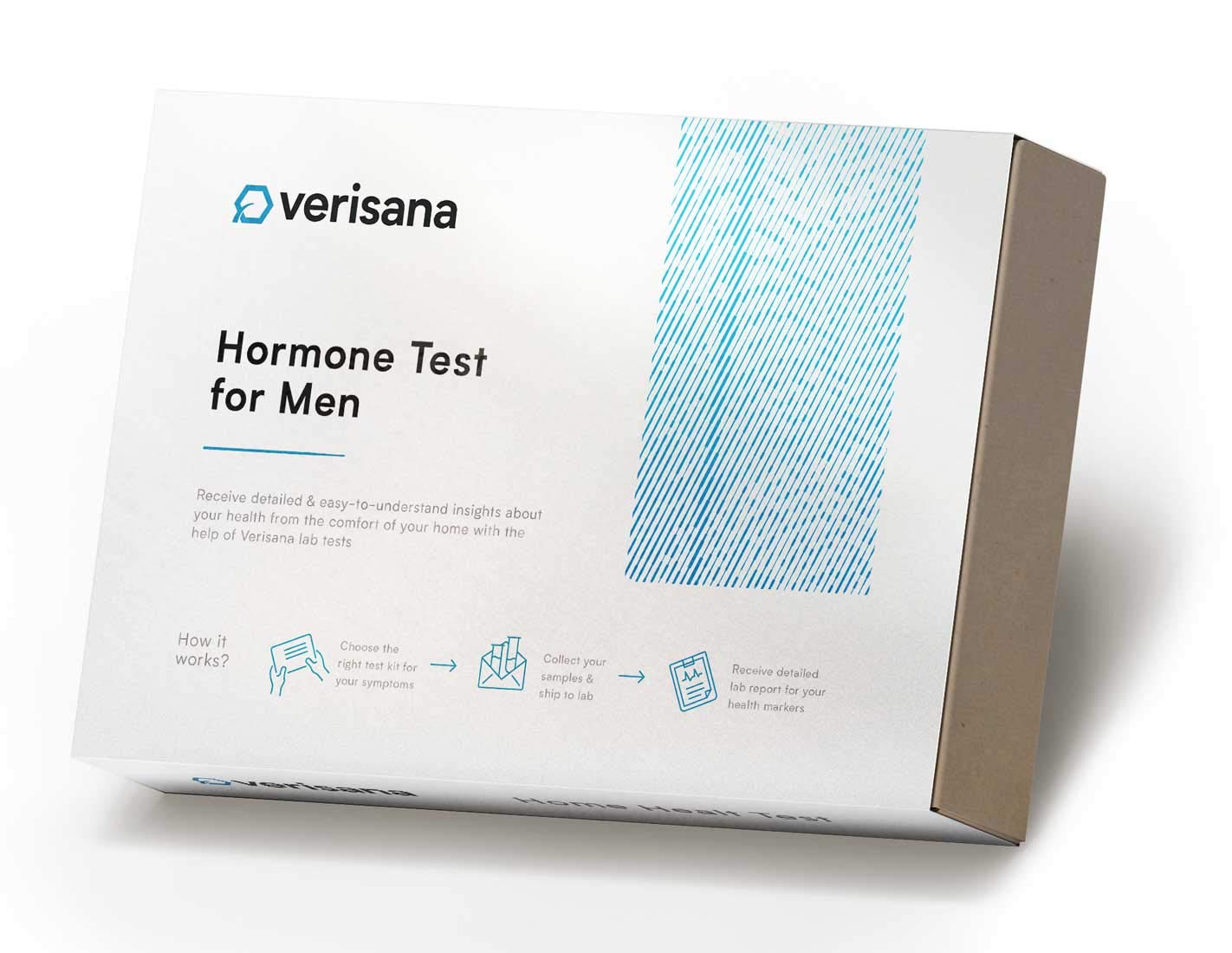 Saliva Hormone Test for Men | Men's Hormone Test for Testosterone, Progesterone, Estradiol, DHEA and Cortisol | Hormone Balance for Men Test | Verisana