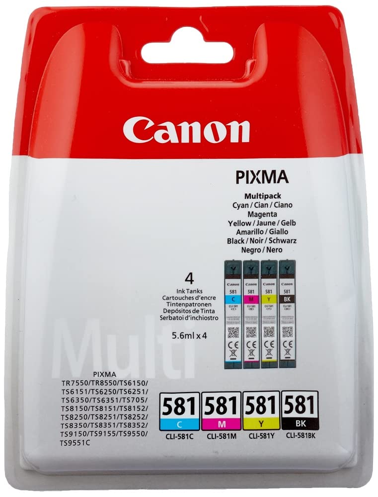Canon cli-581 5.6 ml Ink Cartridge - Black/Cyan/Magenta/Yellow