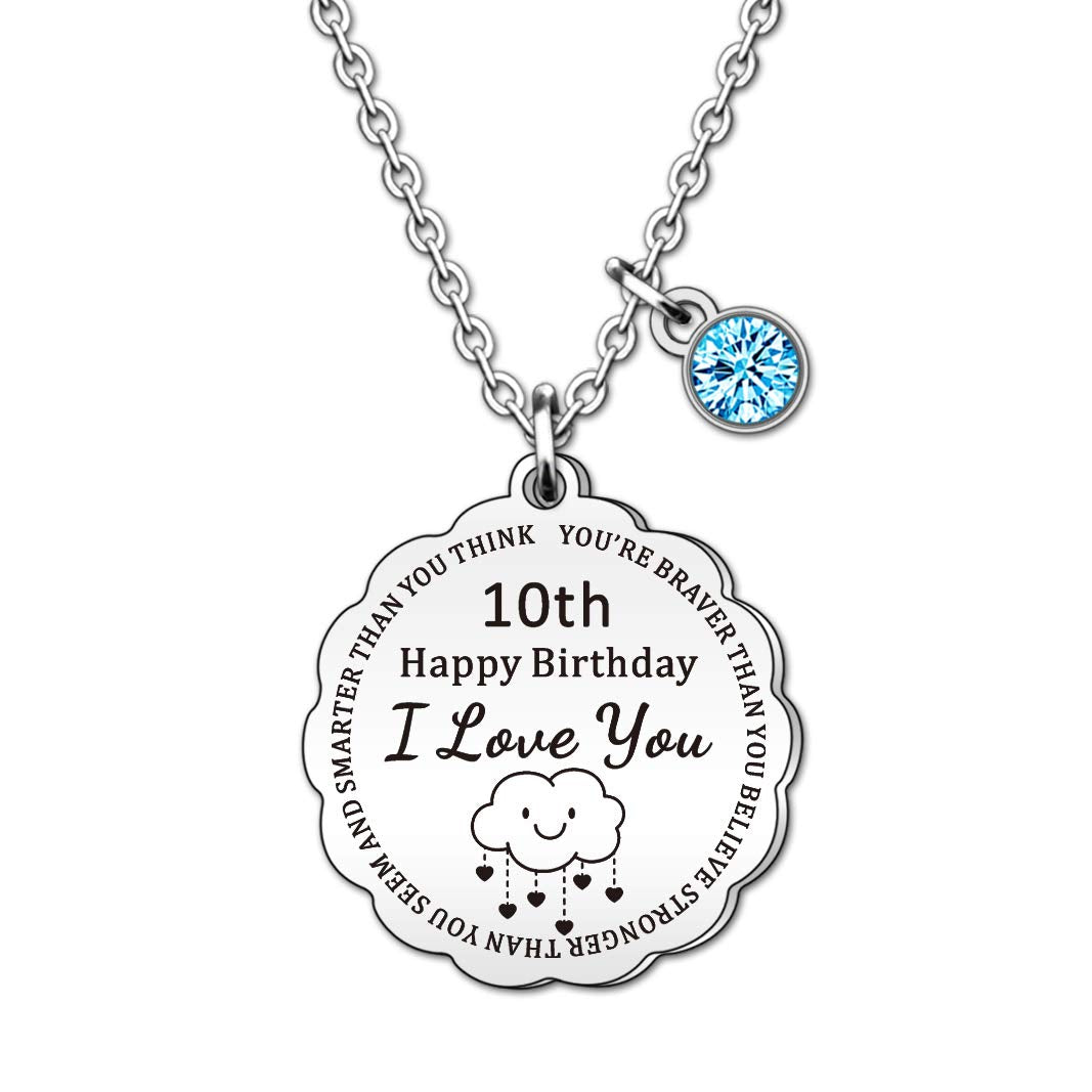 QMVMV Personalised 7th 8th 9th 10th 11th 12th 13th 14th 15th 16th 17th 18th Happy Birthday Necklace Gifts For Girls Daughter Granddaughter Niece Best Friend Sister Jewellery Presents