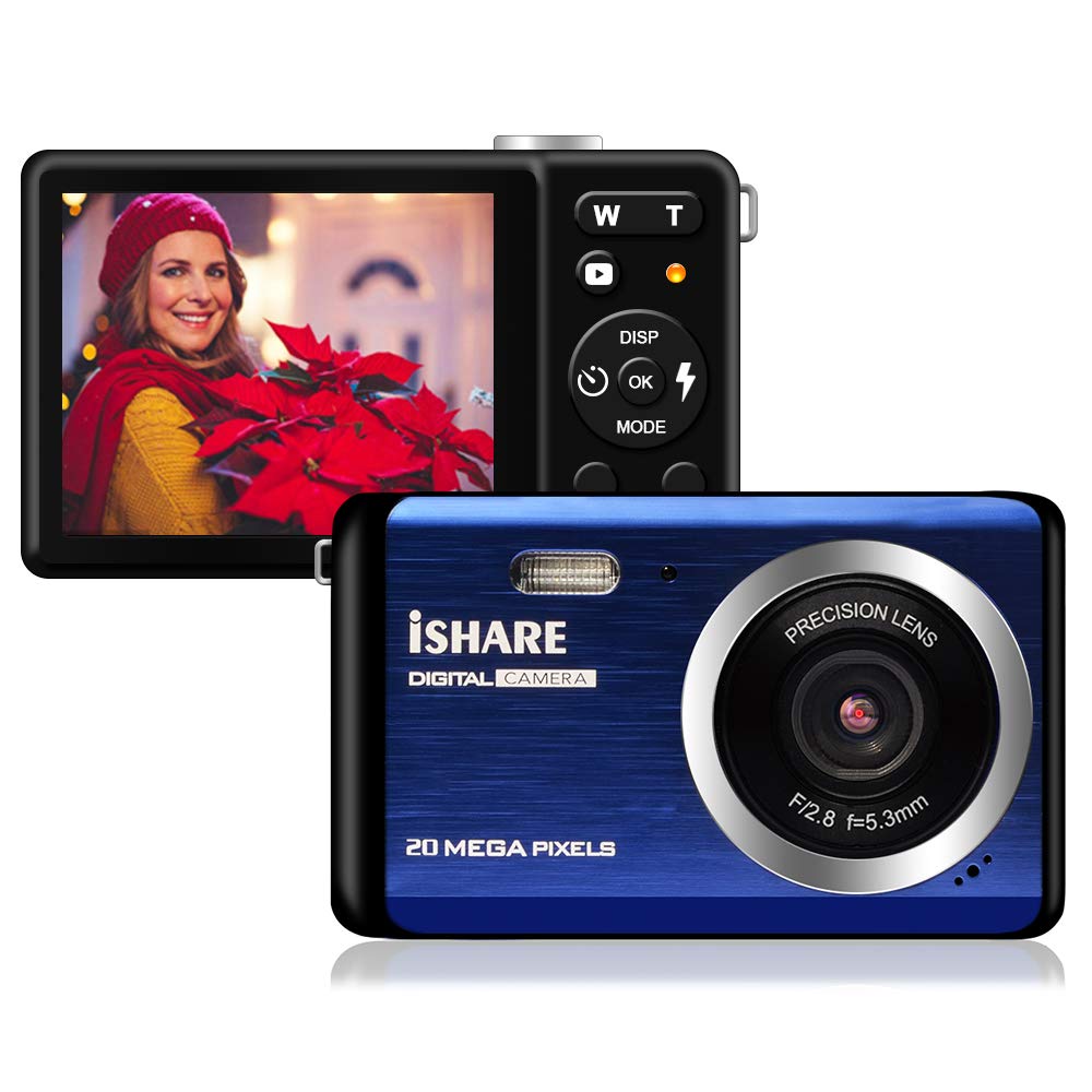 Mini Digital Camera for Photography with 2.8 Inch LCD 8X Digital Zoom, 20MP HD Digital Camera Rechargeable Point and Shoot Camera,Indoor Outdoor for Kids/Seniors/Learner(Blue)