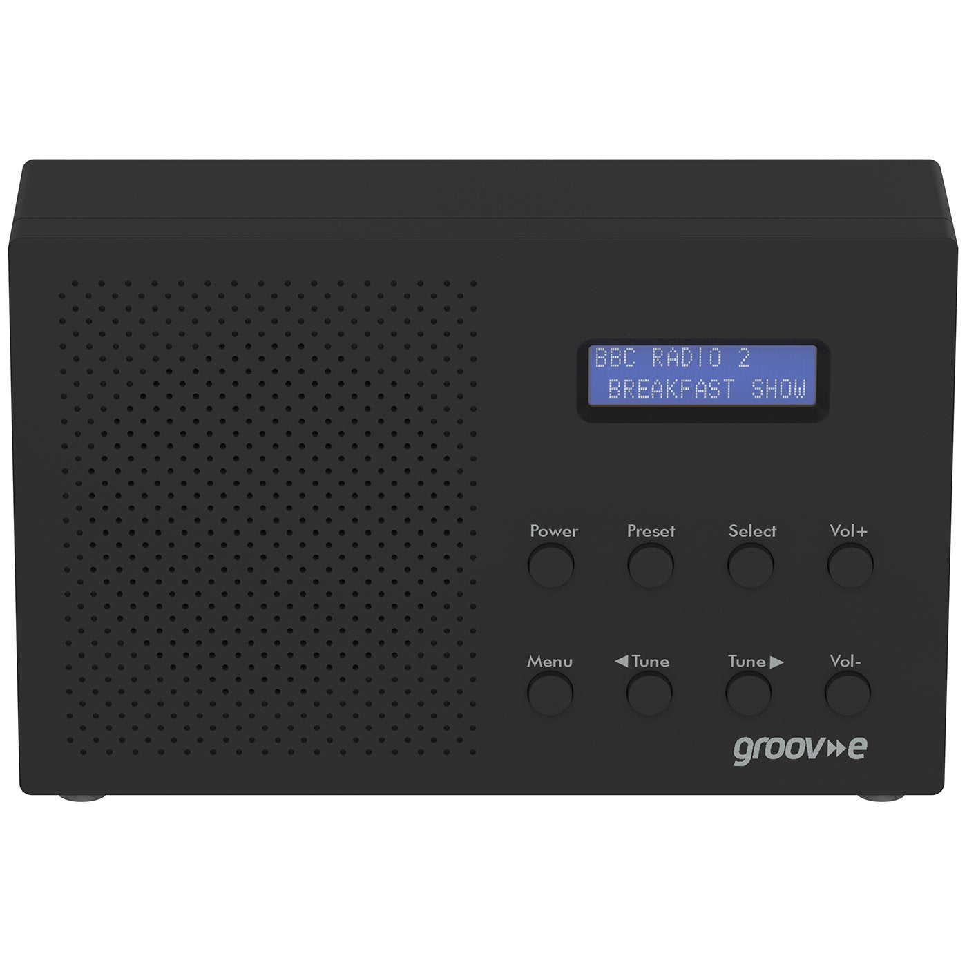 Groov-e GVDR03BK Paris Portable DAB/FB Digital Radio with 20 Preset Stations, LCD Display, Dual Alarm Clock & 3.5mm Headphone Input - Black, 9.0 cm*3.5 cm*19.0 cm